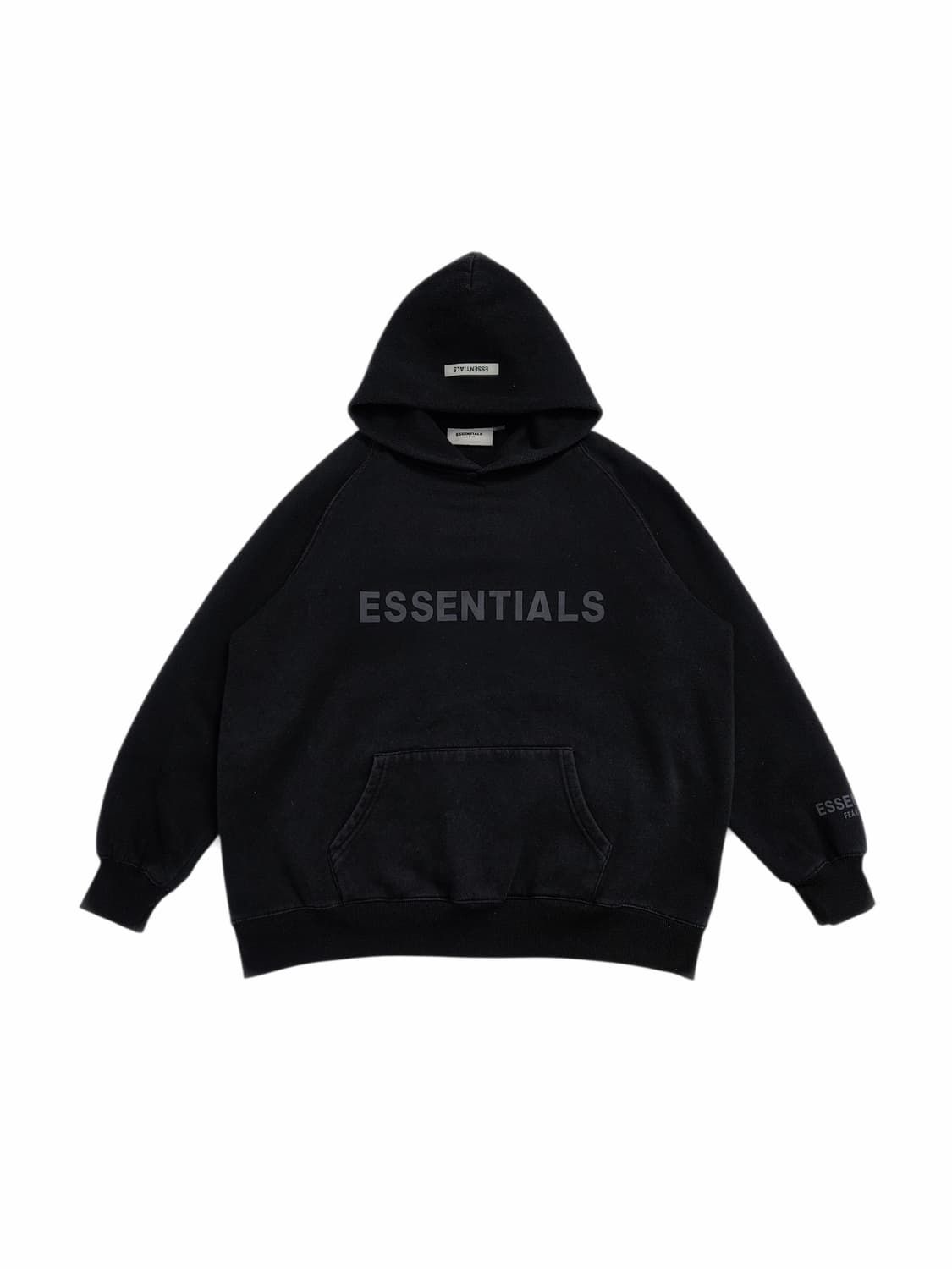 피오갓 에센션 자수 로고 후드티 블랙 상품이미지1