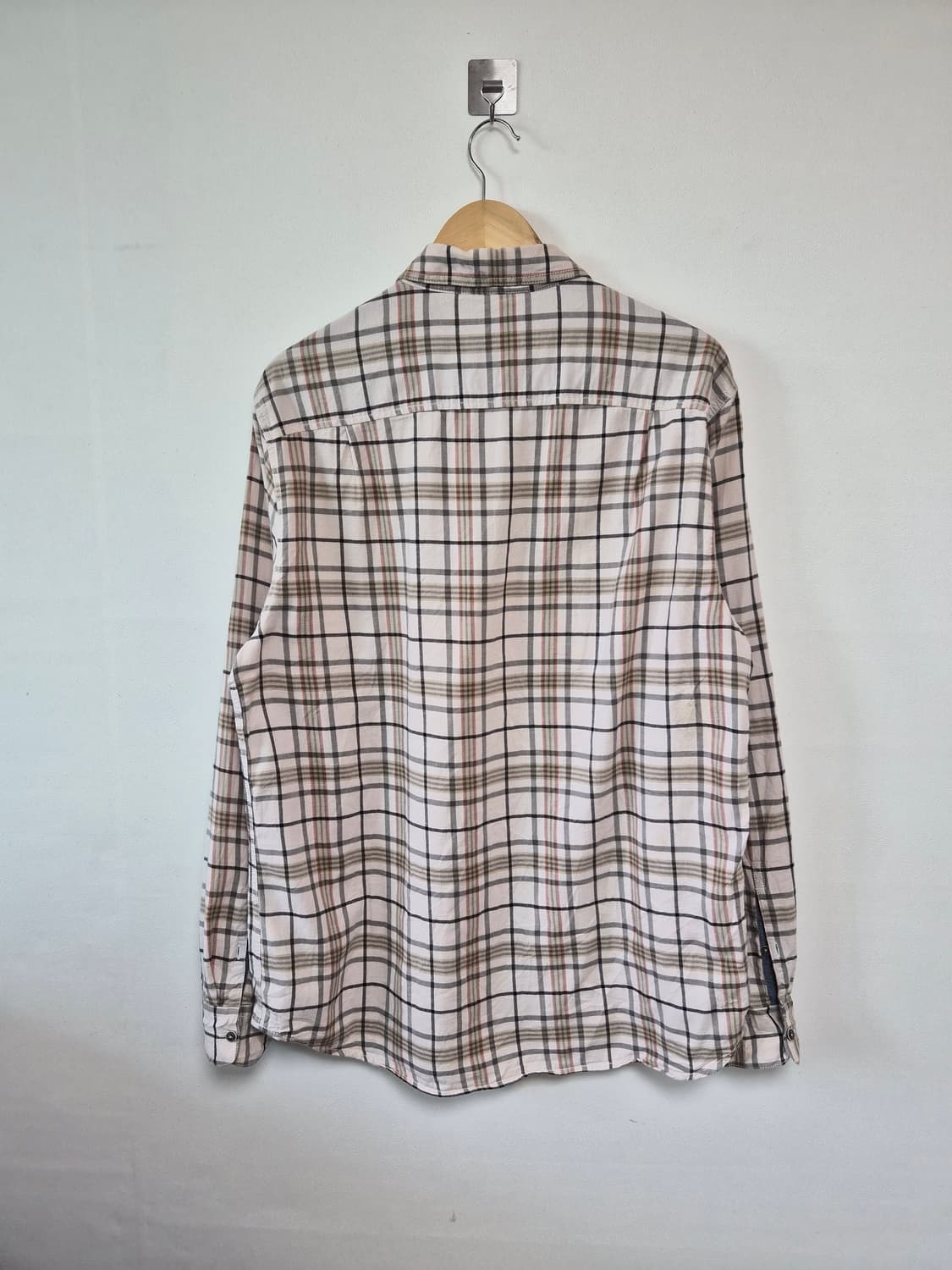 울리치WoolRich 베이지 투포켓 체크 셔츠 L - S437 상품이미지2