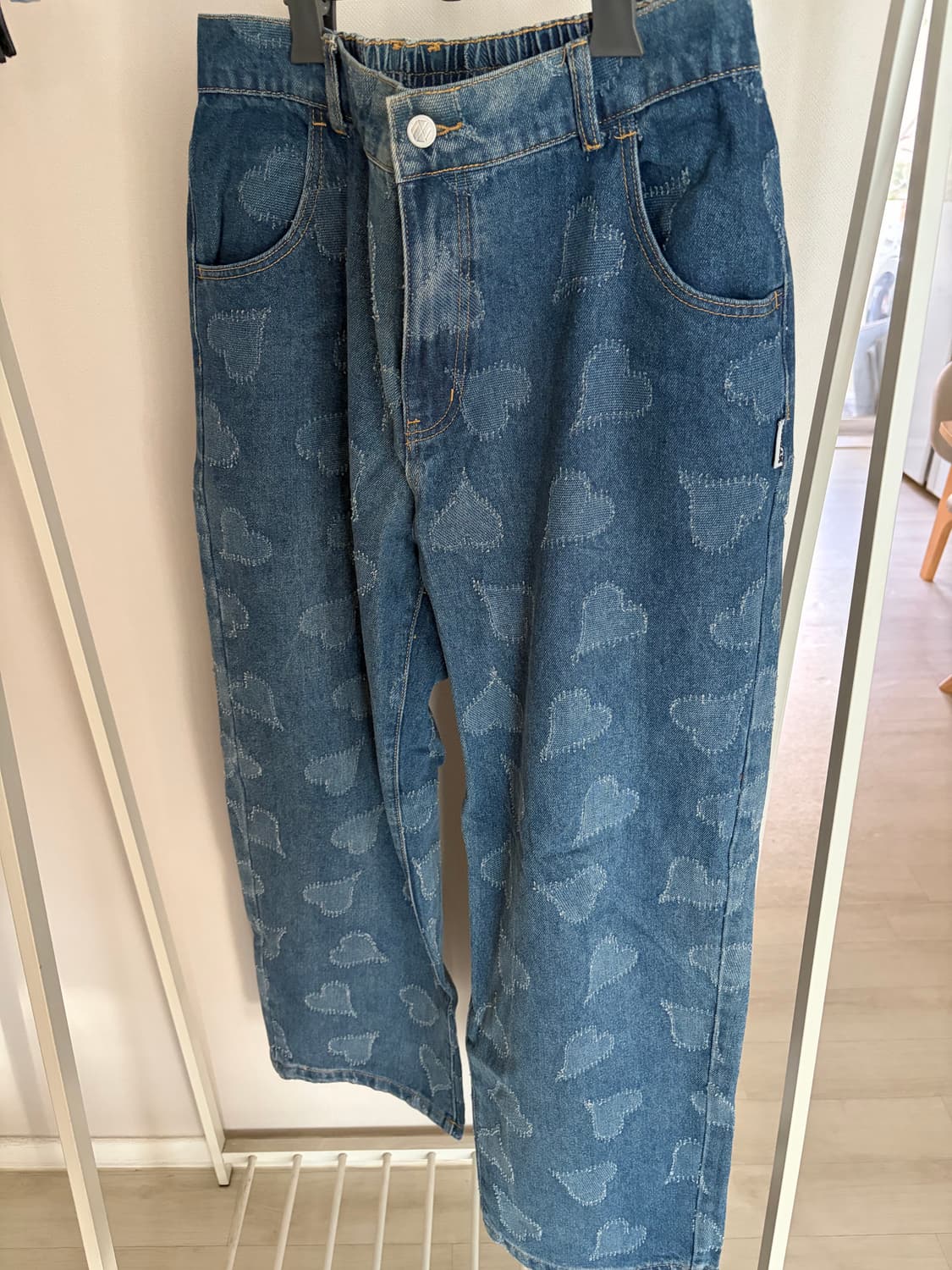 엑스톤즈 하트 데미지 데님팬츠 L 상품이미지2