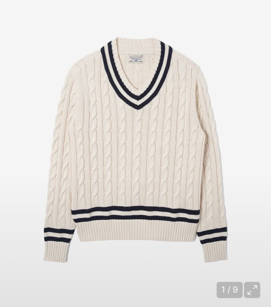 반츠 v넥 크리켓 케이블 니트 48(100-105) 상품이미지1