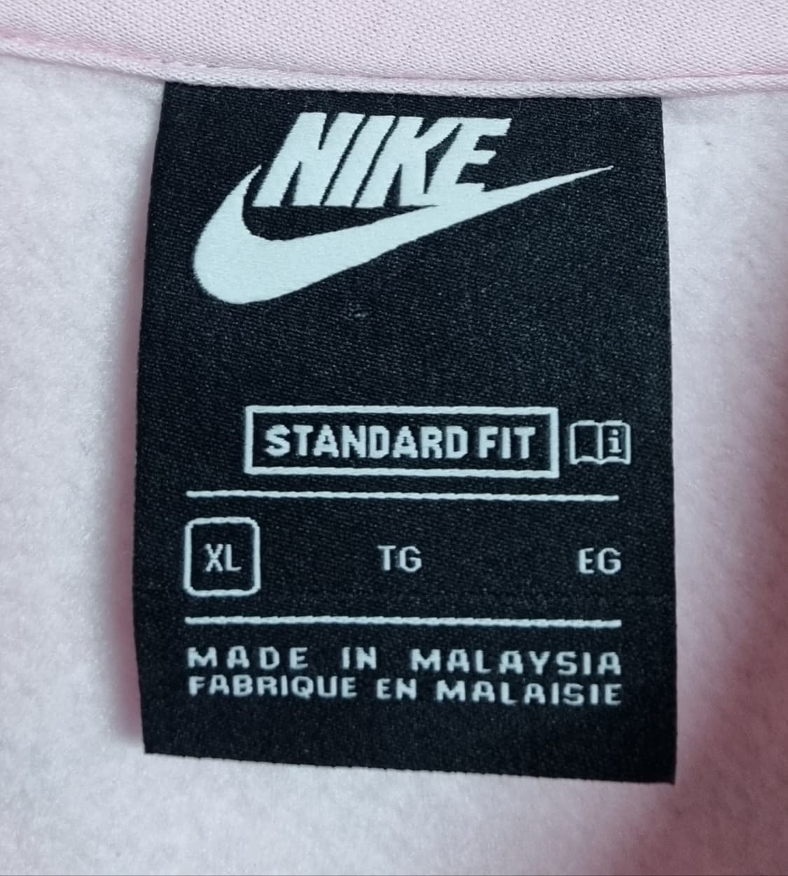 실측 S (55) 나이키 핑크 기모 후드티 상품이미지3