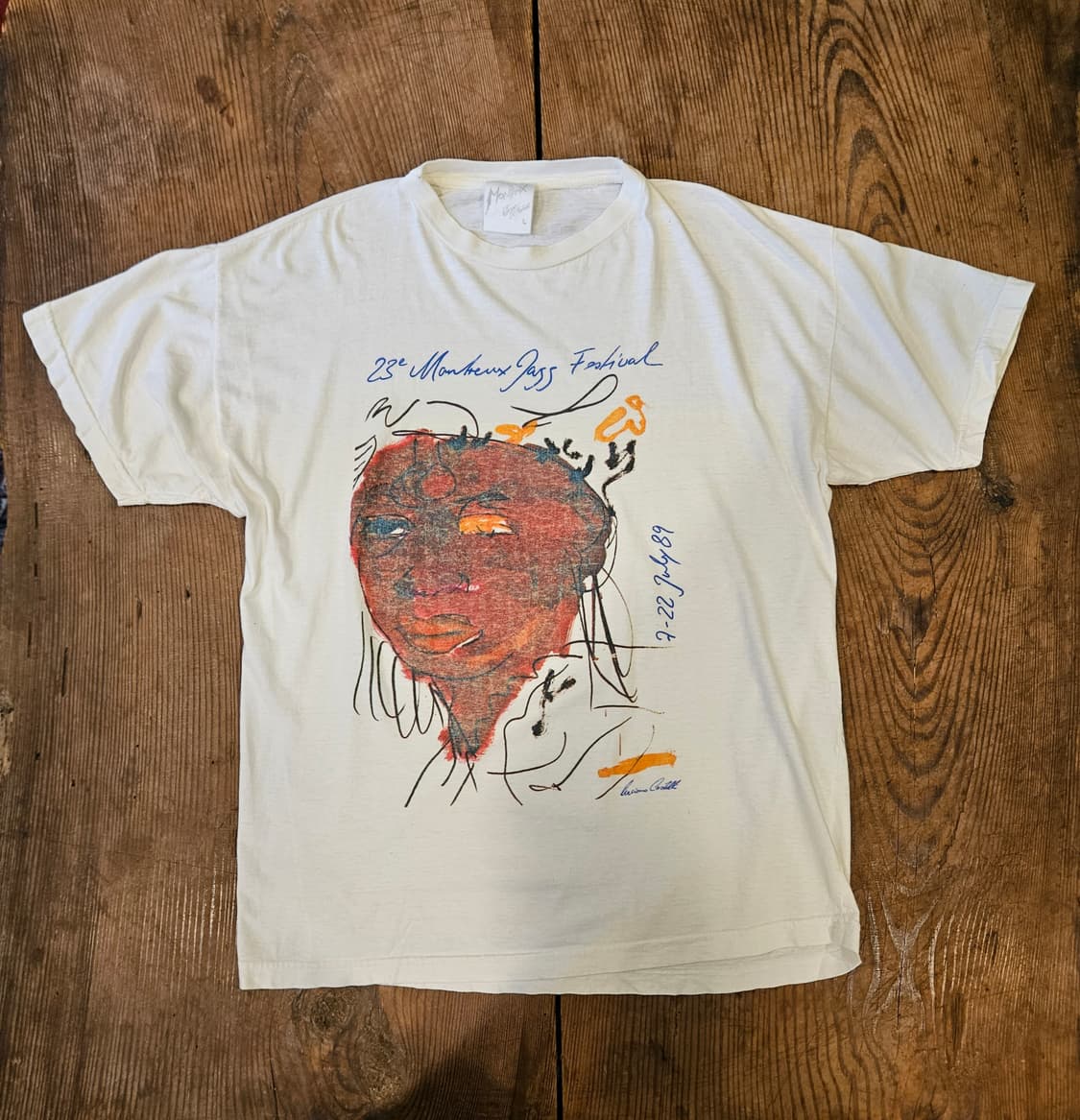 80s 빈티지 마일즈 데이비스 페인팅 티셔츠 상품이미지1