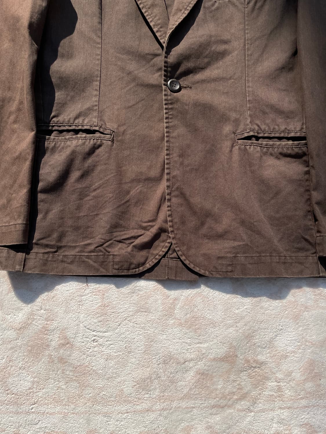 빈티지 브라운 코튼 테일러드 워크자켓 상품이미지5