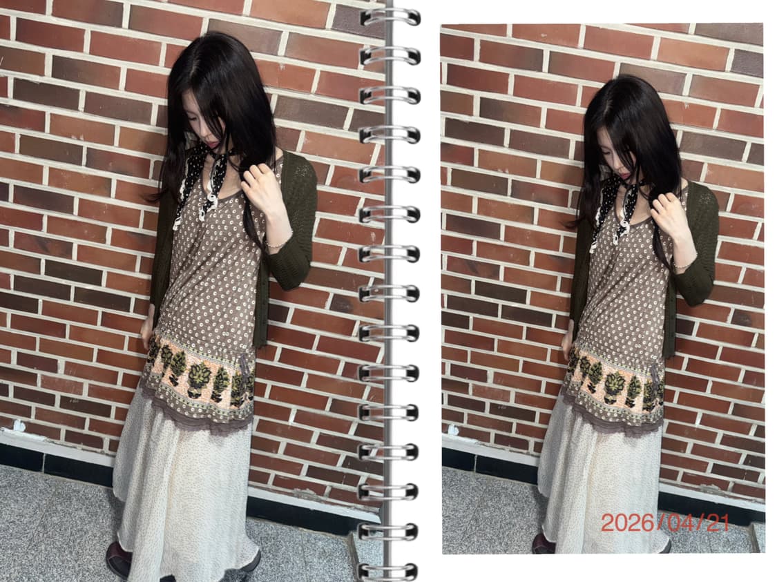 숲속 소녀 빈티지 코디세트 4pcs 상품이미지1