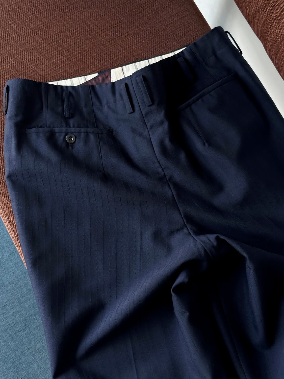 Design stripe 1 pleats wide trouser 상품이미지5