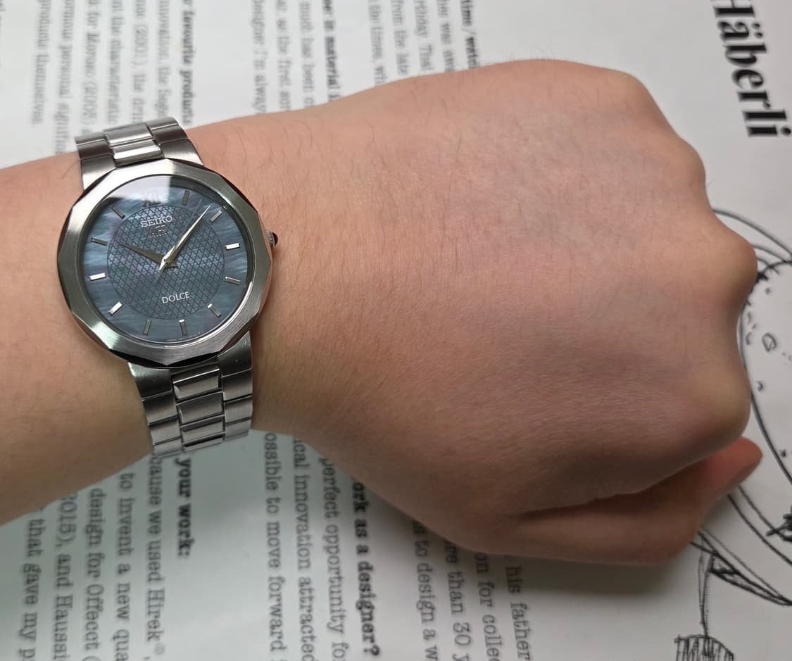 레어] 빈티지 세이코 돌체 블루자개판 칼침핸즈 각베젤 논데이트 슬림쿼츠 상품이미지9