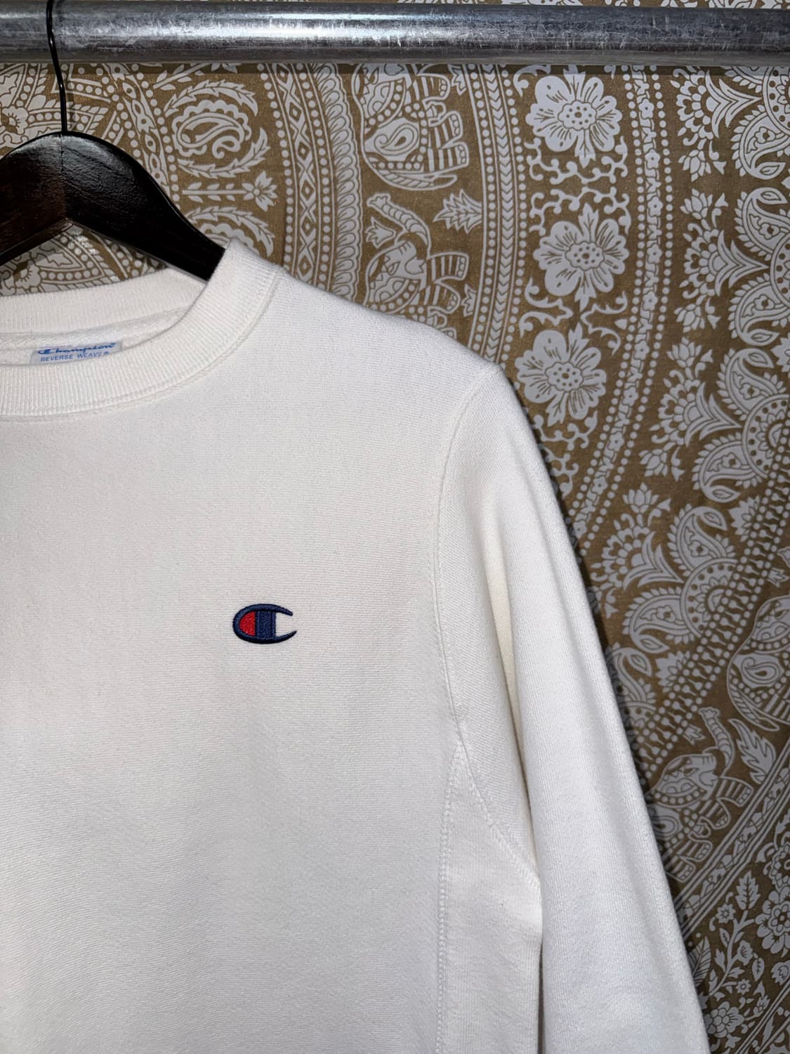 챔피온 리버스위브 자수 화이트 맨투맨  상품이미지4