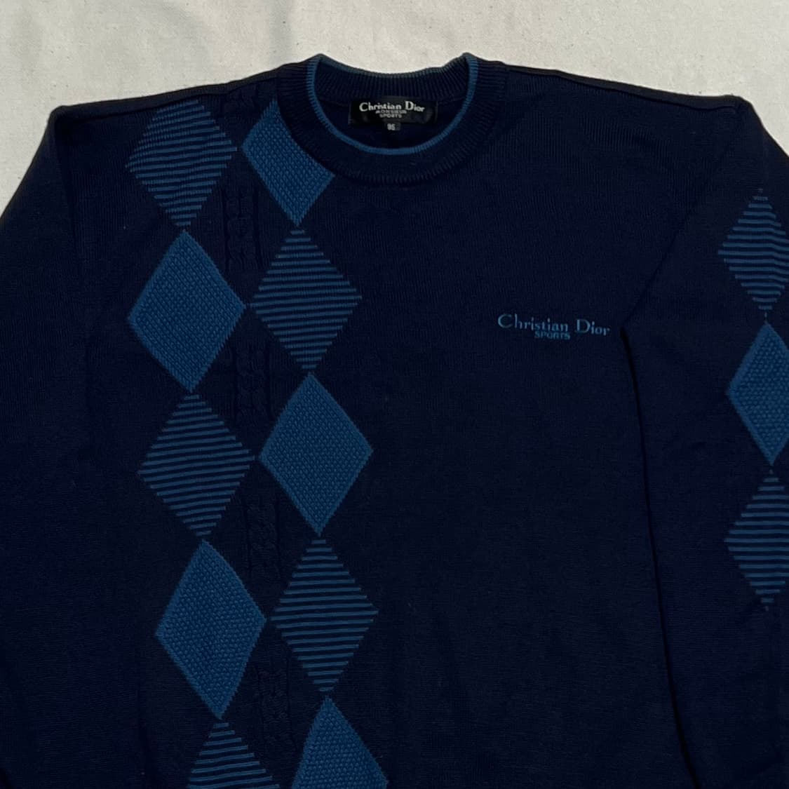 95 크리스찬 디올 아가일 패턴 네이비 울 니트 상품이미지1