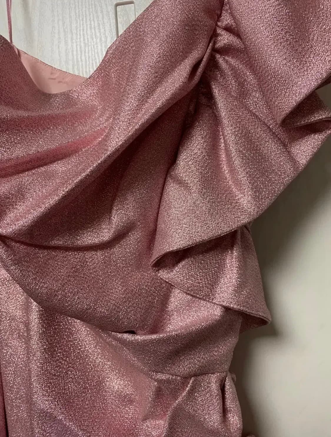 슈슈통 느낌 영국 탑샵 캔디 핑크 원숄더 원피스 상품이미지8