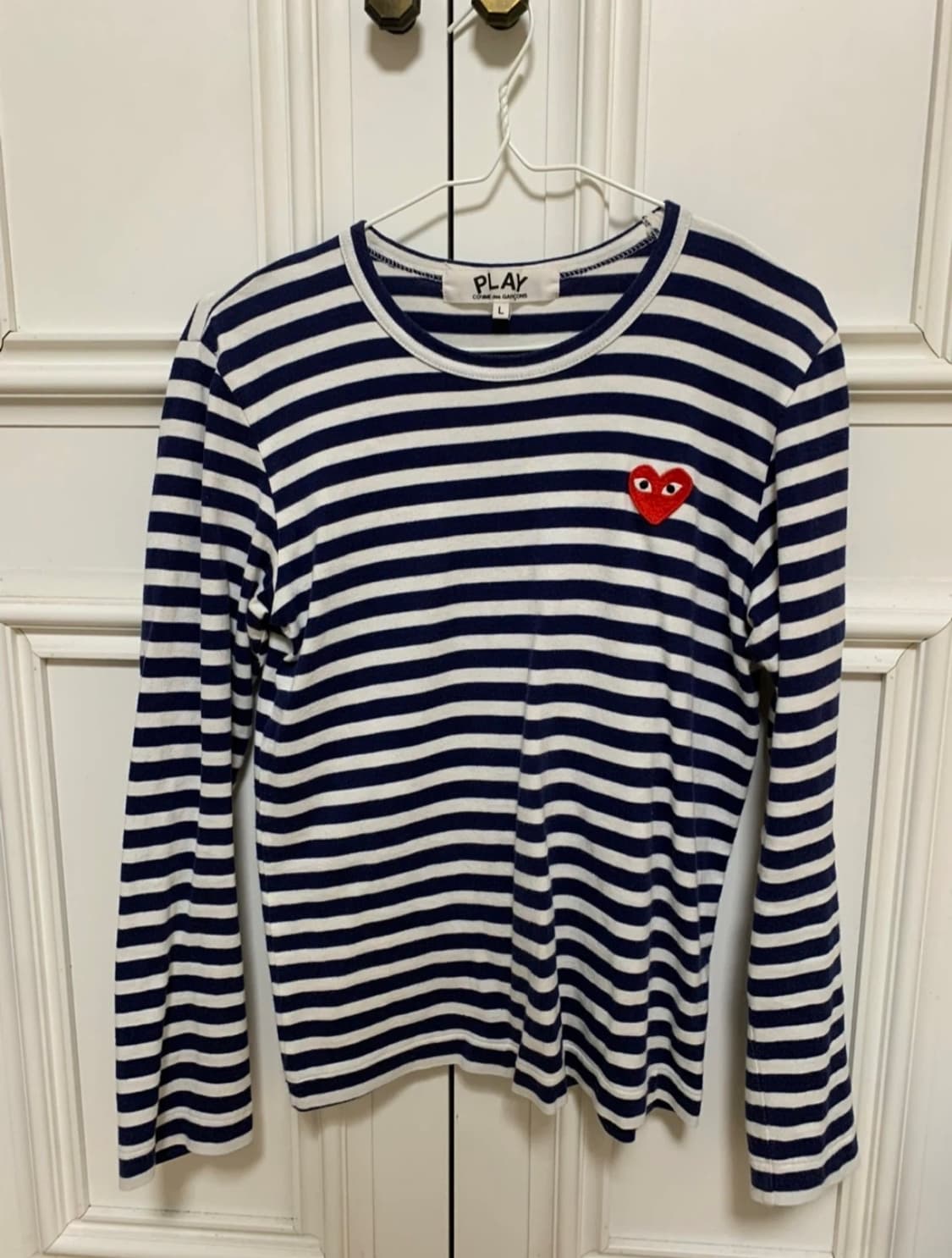 꼼데가르송 롱슬리브 스트라이프 네이비 L 상품이미지1