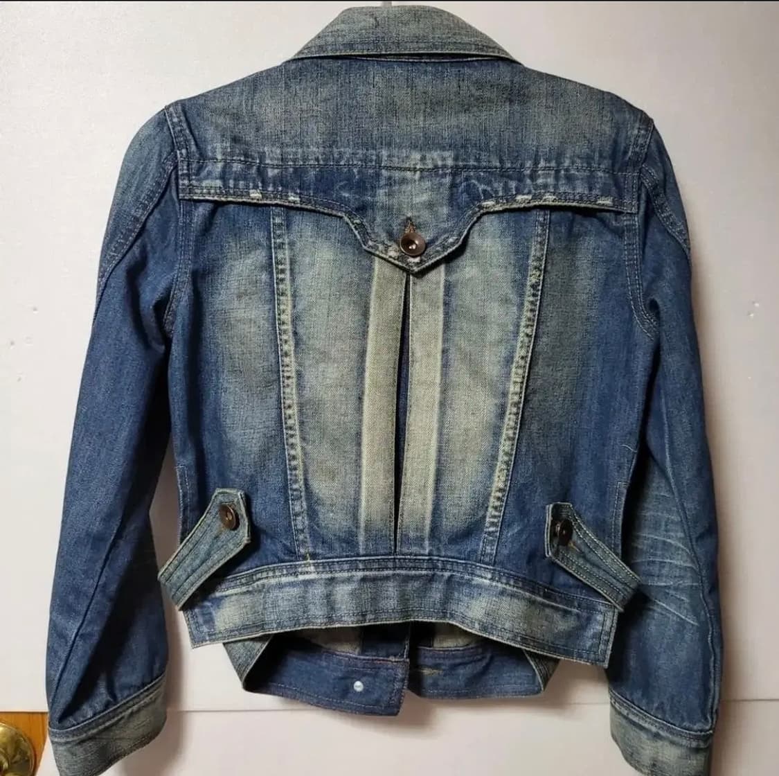 87 ) 너무예쁜 고급 워싱 빈티지 100%코튼 청자켓 s 59000구입 상품이미지3