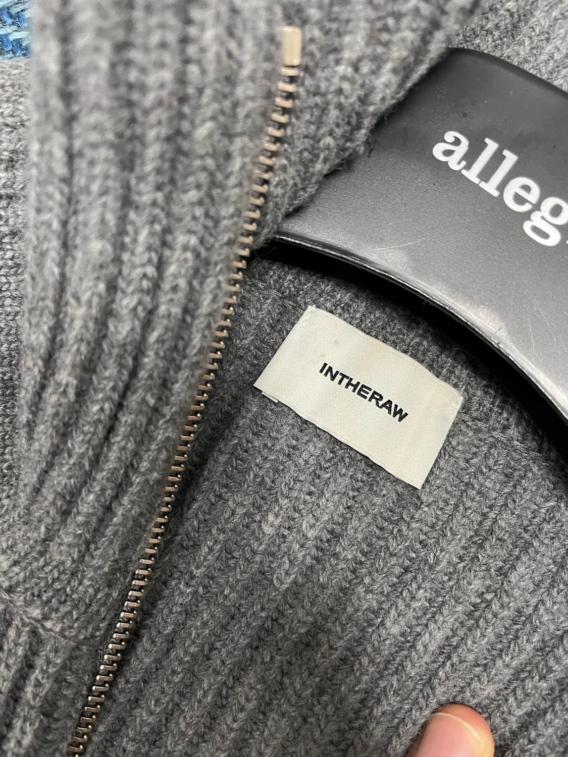 인더로우 하프집업 니트 그레이 멜란지 3사이즈 상품이미지5