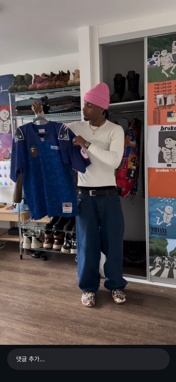 베이프 저지 미첼 앤 네스 NFL 저지 블루 M 상품이미지3