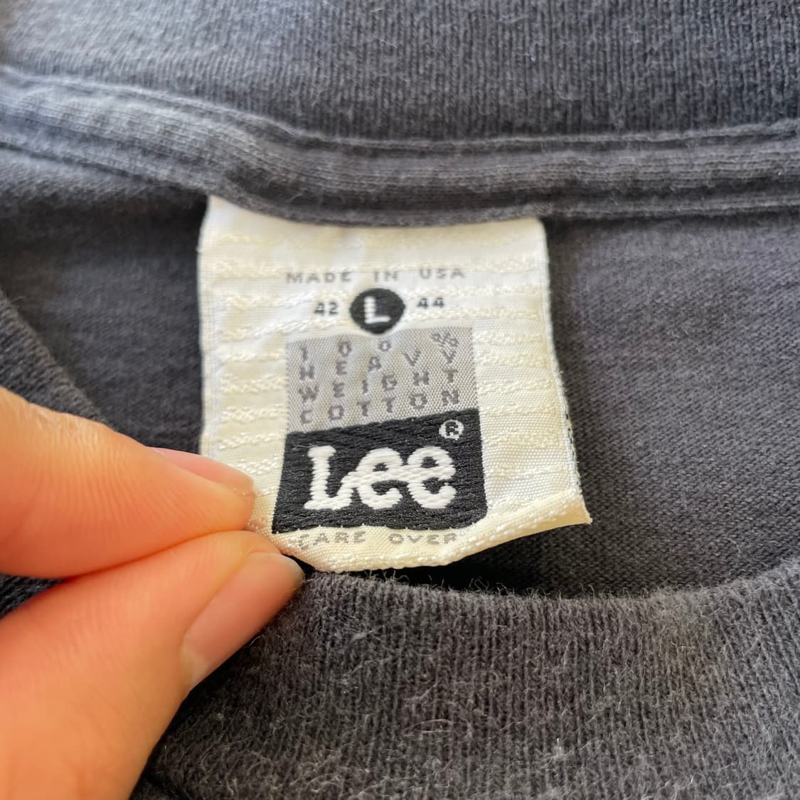 90‘s 미국 제조 Lee 빈티지 블랙 프린팅 반팔티 상품이미지6