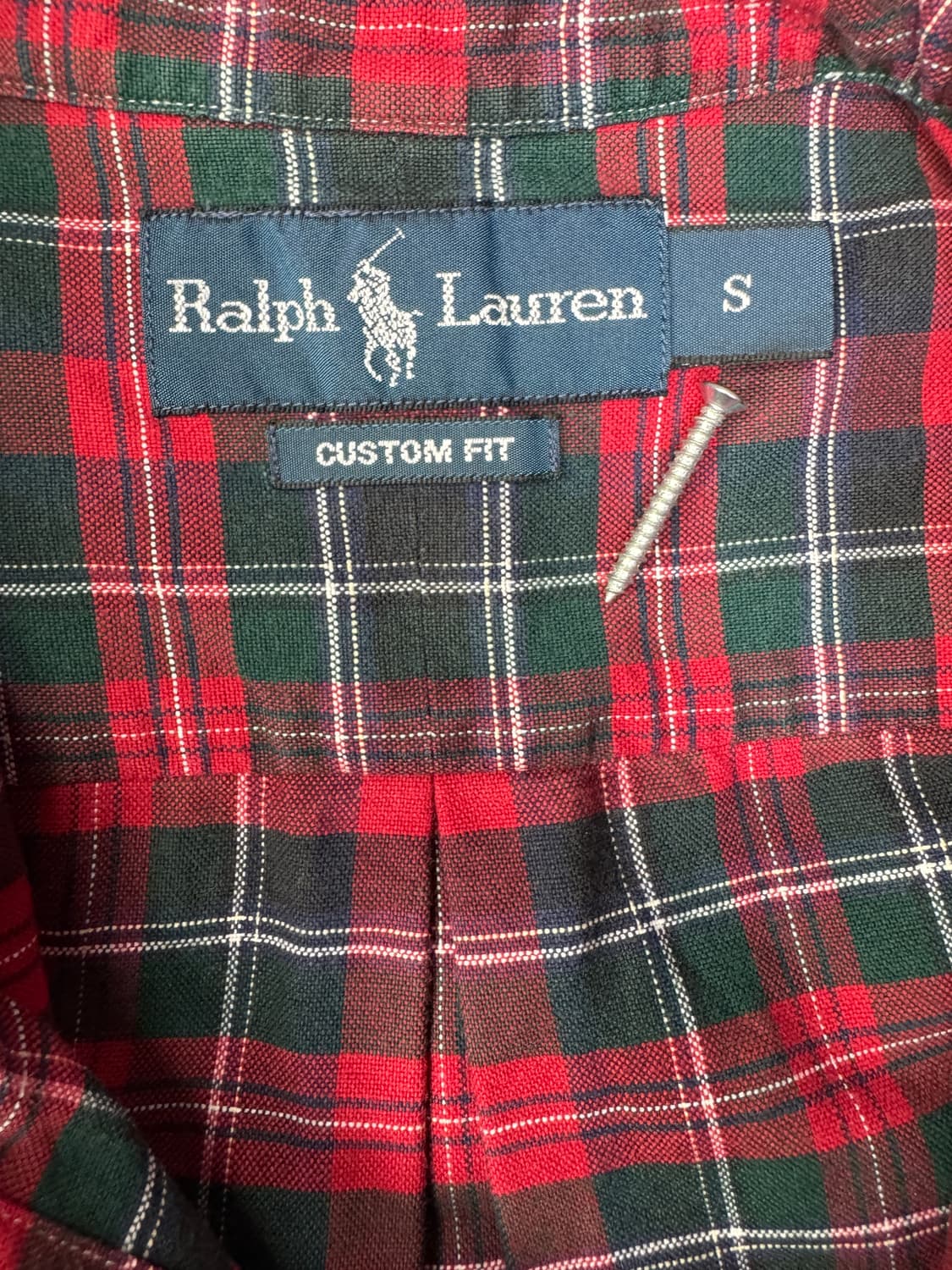 빈티지 폴로 랄프로렌 타탄체크셔츠 레드 S 상품이미지3