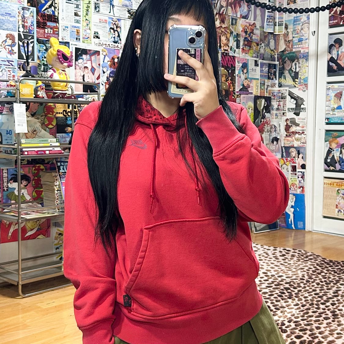 나이키 레드 스컬 프린팅 그래픽 후드티 상품이미지2