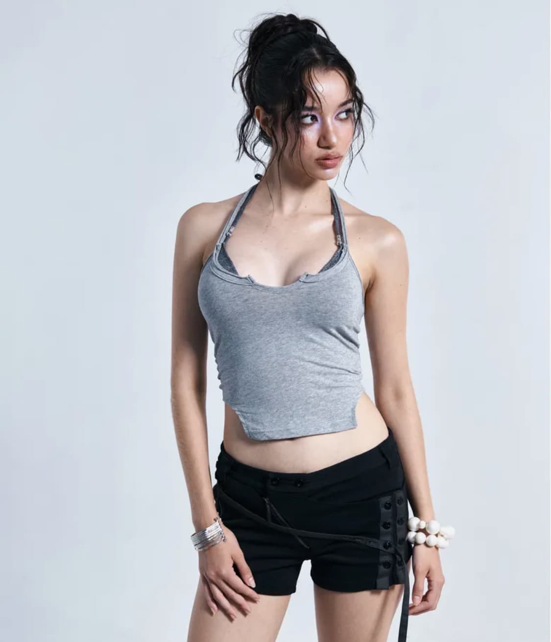 플리즈노팔로우 타나 버튼 쇼츠 반바지 상품이미지1