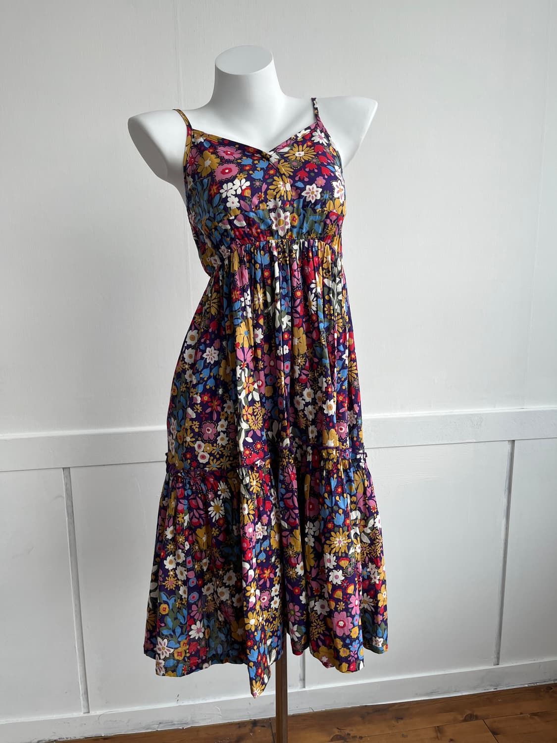 바이올렛 플로럴 패턴 롱 원피스 상품이미지1