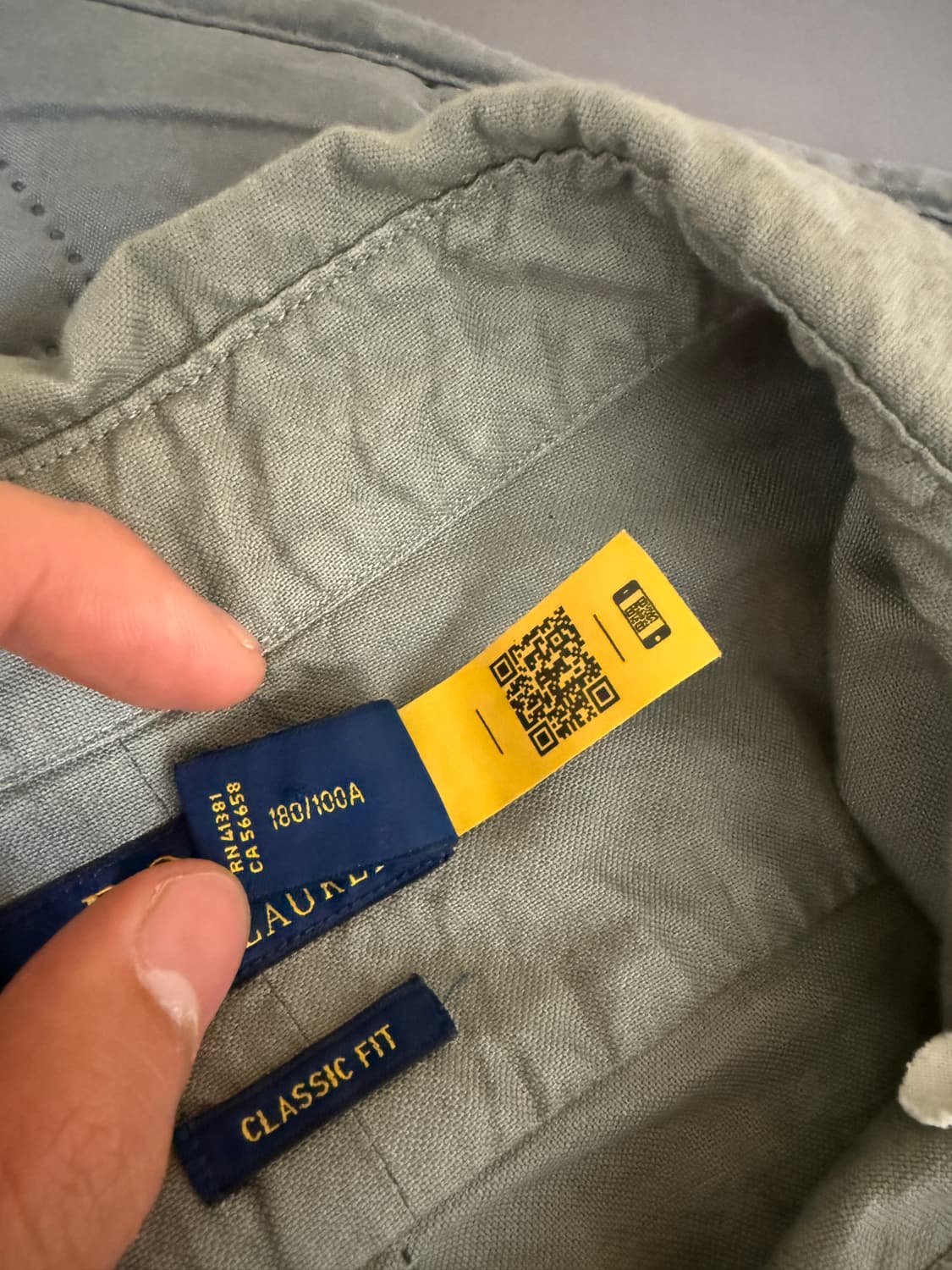 폴로 랄프로렌 클래식 핏 셔츠 그레이 XL 상품이미지4