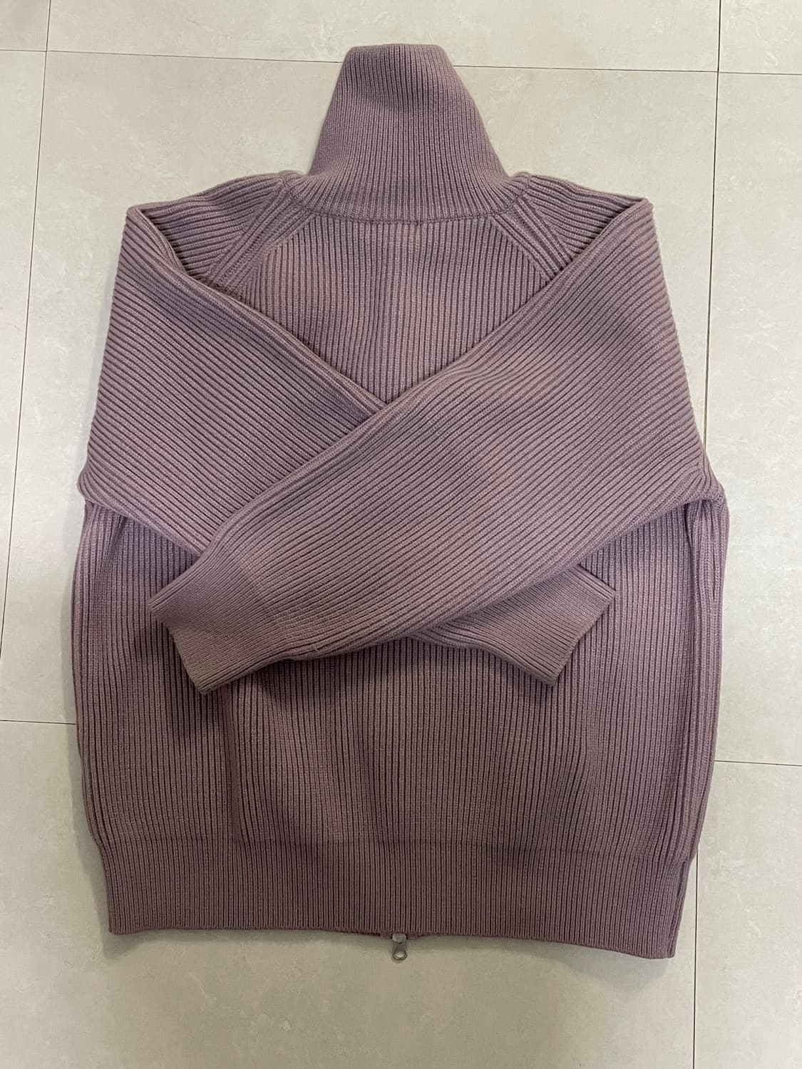 니틀리 퍼플 니트집업 상품이미지2