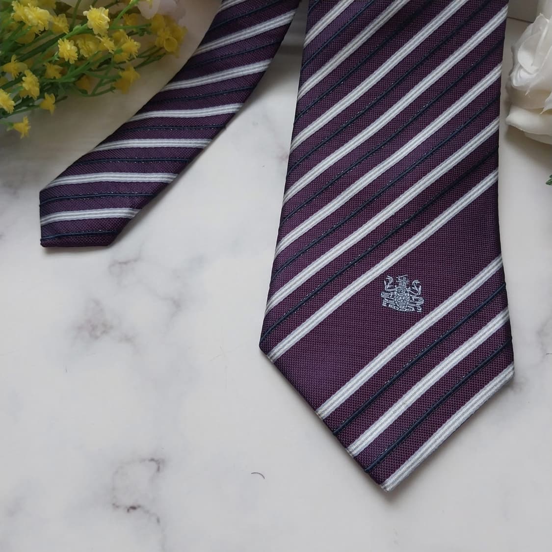 아쿠아스큐텀 실크 스트라이프 넥타이 9.6cm A+등급 K1203
 상품이미지3