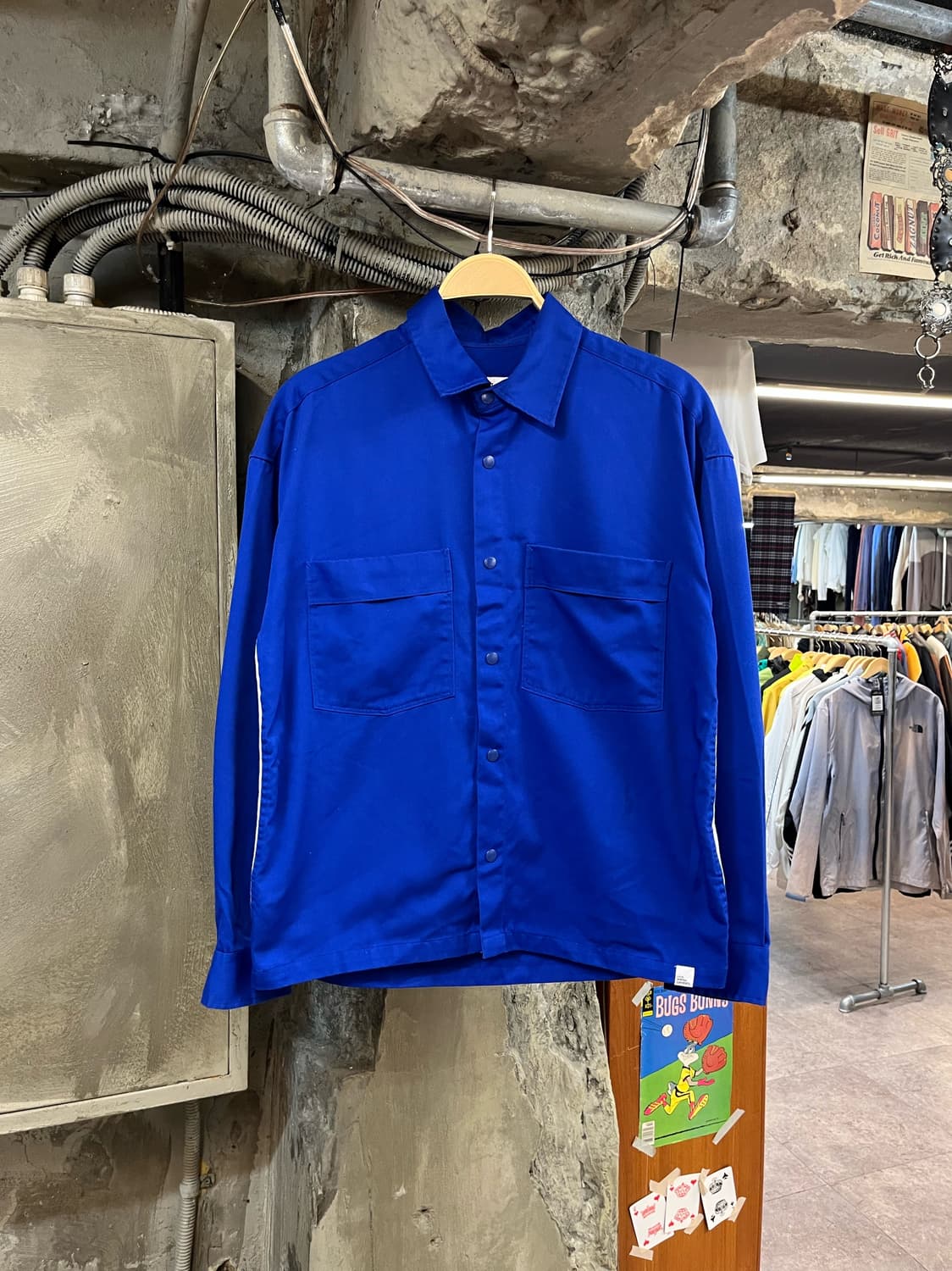 라이풀 스냅 오버 버튼 셔츠 블루 S #csz2732 상품이미지1