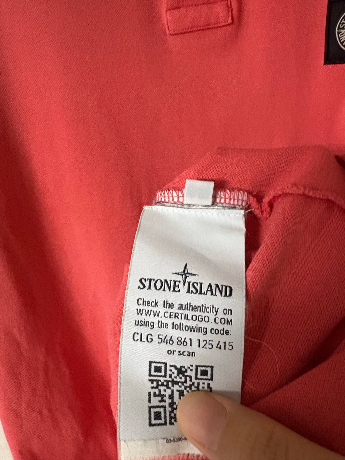 정품 스톤아일랜드 슬림핏 PK 티셔츠 L 코랄 상품이미지5