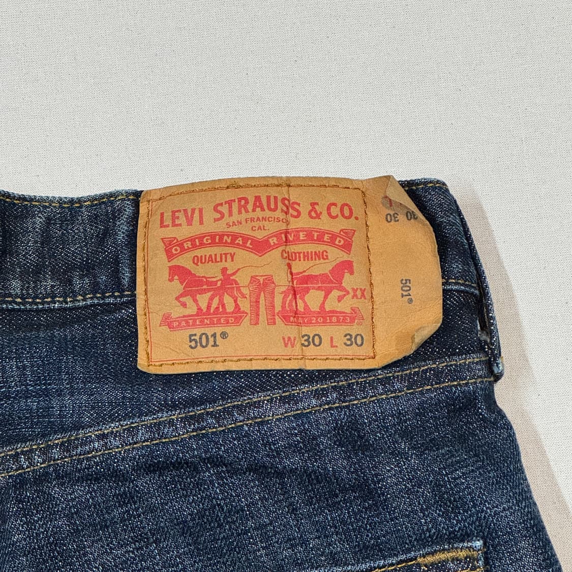 30inch) 리바이스 501 버튼플라이 진청 데님 청바지 상품이미지3