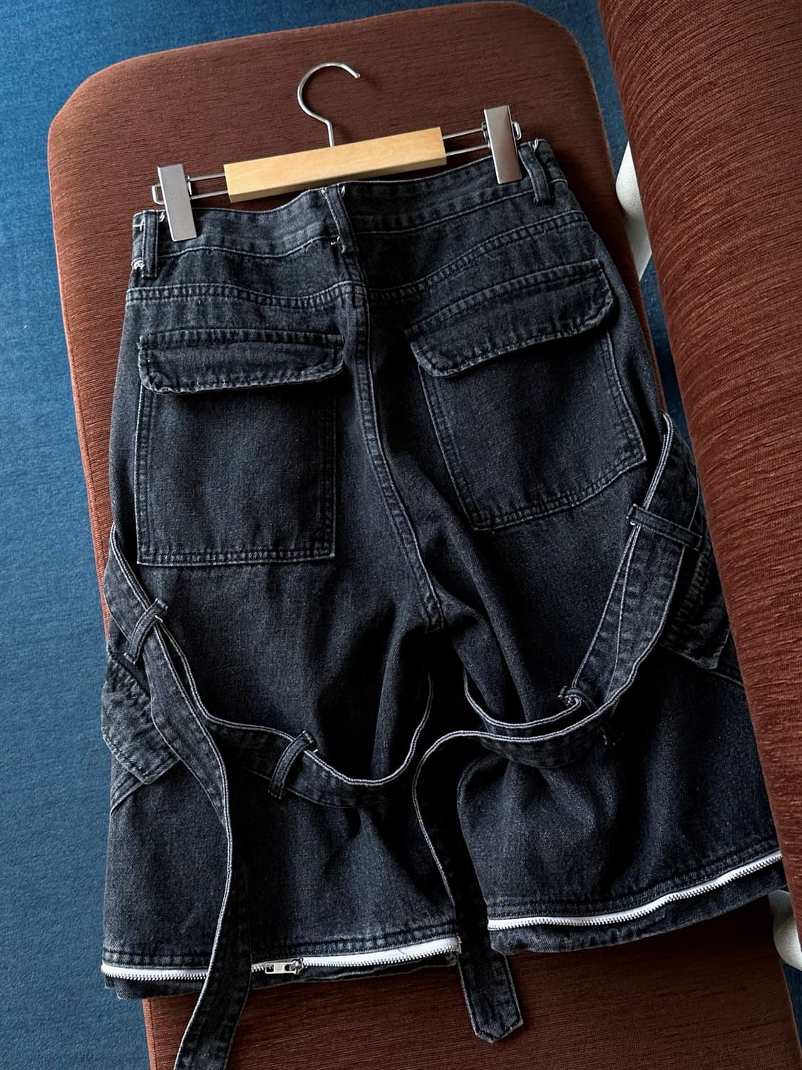 Design 2way belted denim half pants 상품이미지2