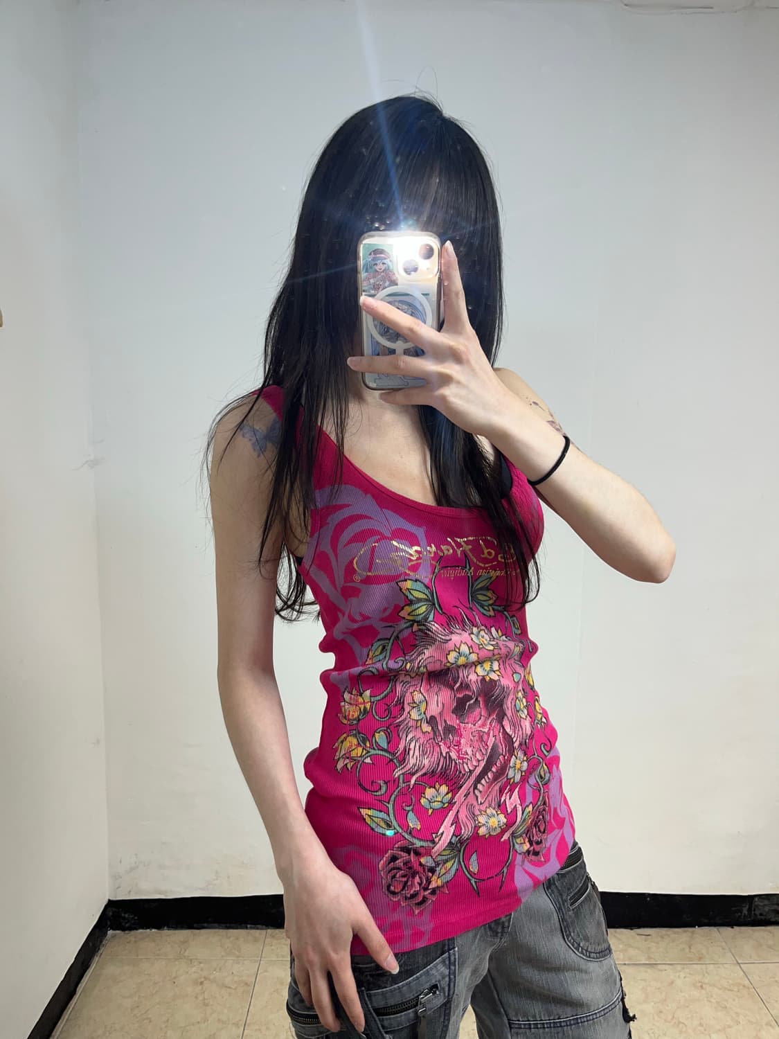 Ed Hardy 펑크 프린팅 슬리브리스 상품이미지2