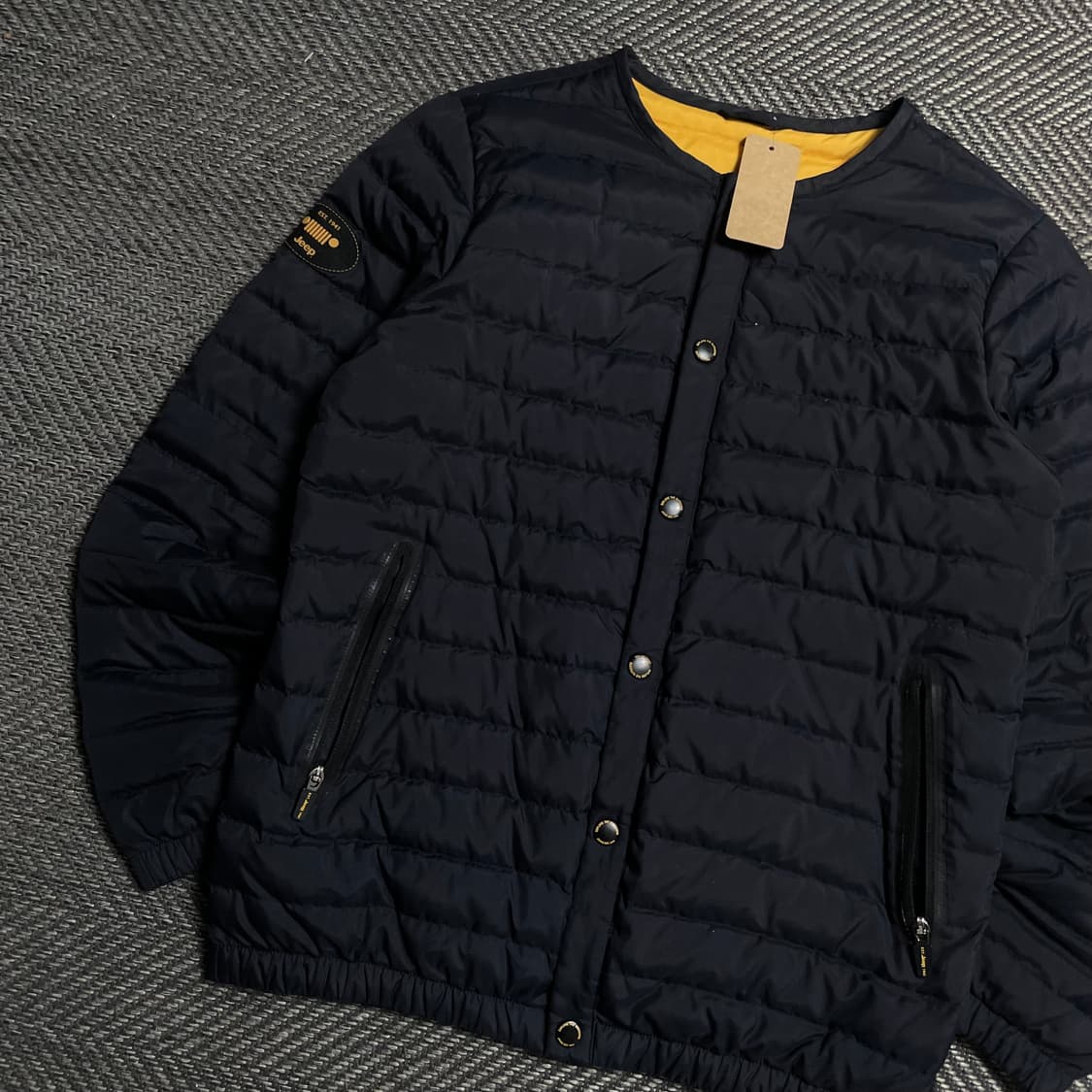 Jeep 덕다운 버튼 경량 패딩 자켓 네이비y 5202 상품이미지4