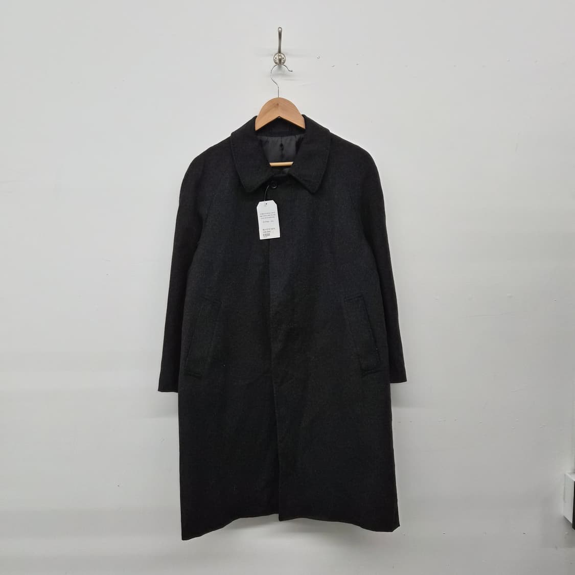 캐시미어 100% 블랙 롱 코트 남성 M 상품이미지1