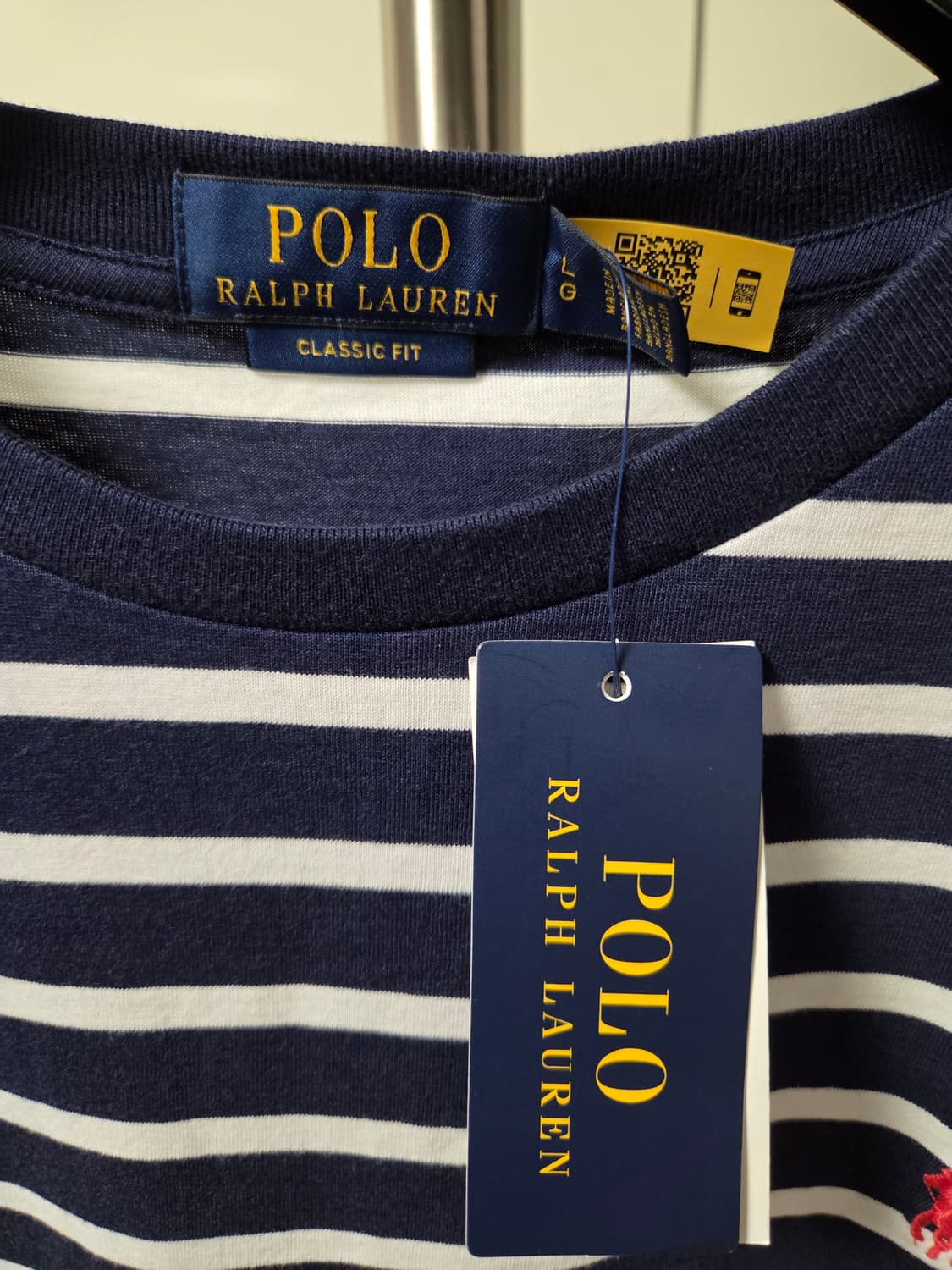폴로 랄프로렌 클래식핏 반팔티 네이비 스트라이프 상품이미지4