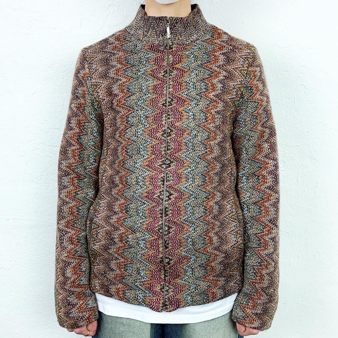 미쏘니 패턴 집업 자켓 상품이미지1