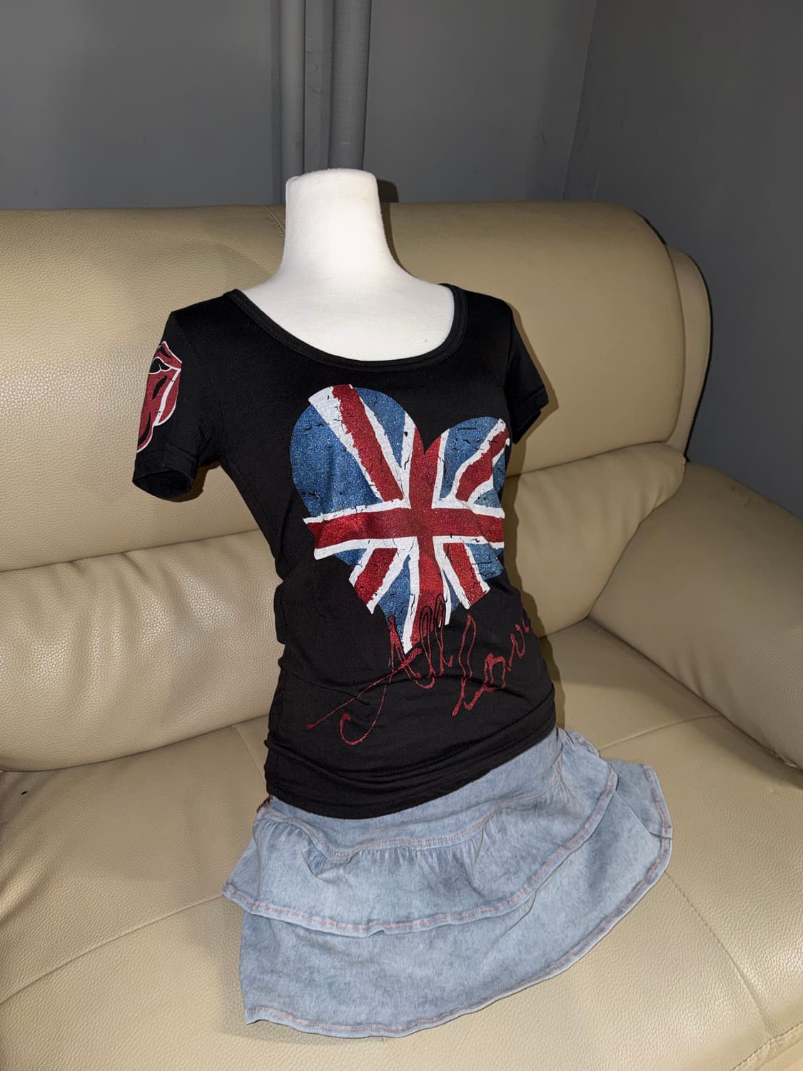 back damage union jack heart top 상품이미지1