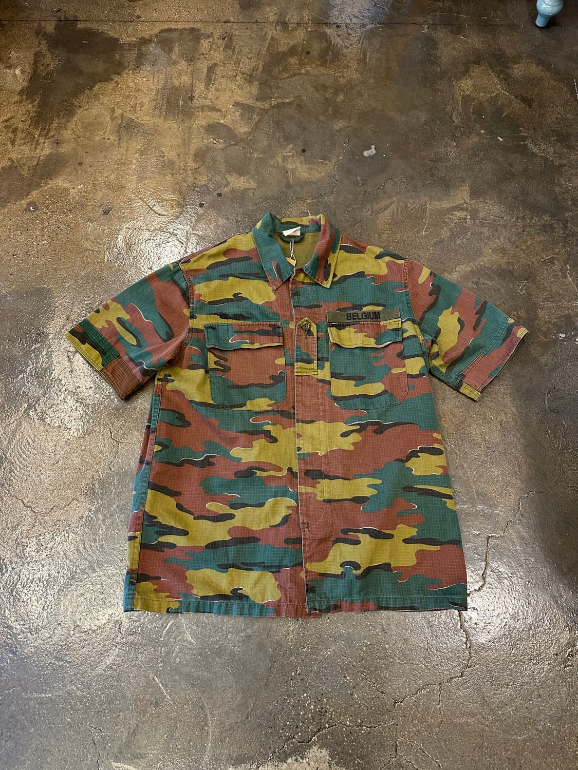 90s Belgian ARMY 직소패턴 컴벳셔츠 L 상품이미지1