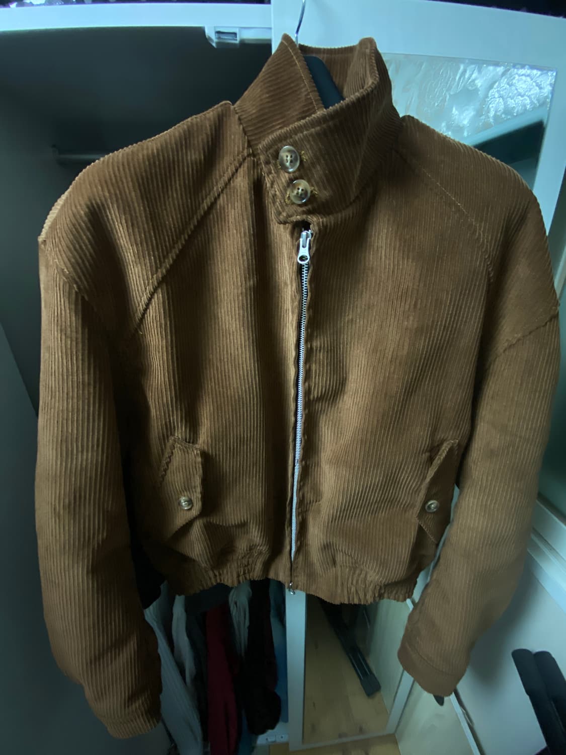 DSNR 코듀로이 해링턴 크롭 자켓 브라운 상품이미지1