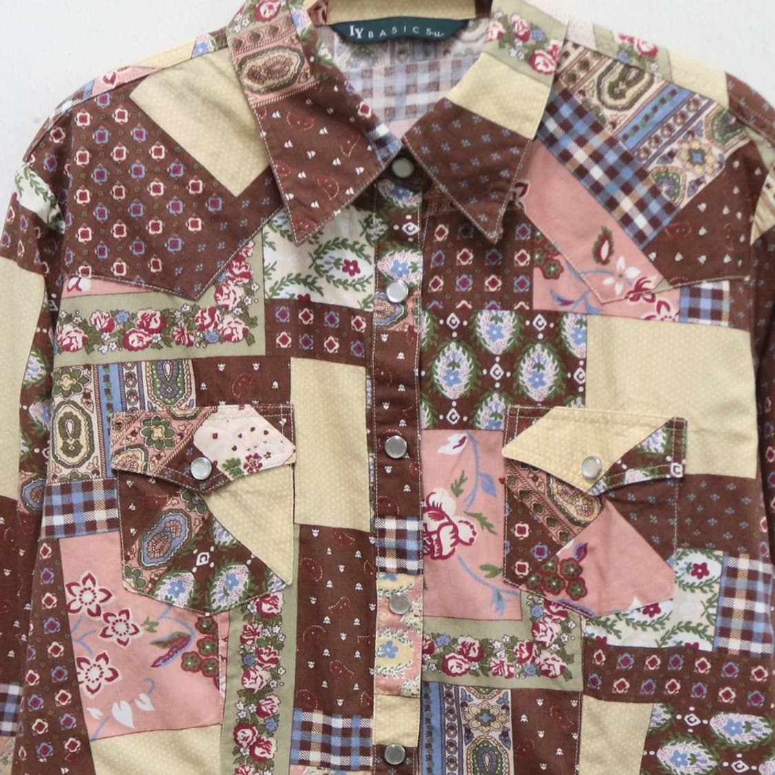 IY BASICS 패치워크 셔츠 60666 상품이미지3