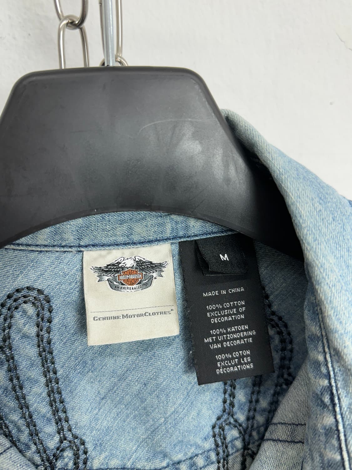 Harley Davidson Wing Embroidered Denim S 상품이미지5