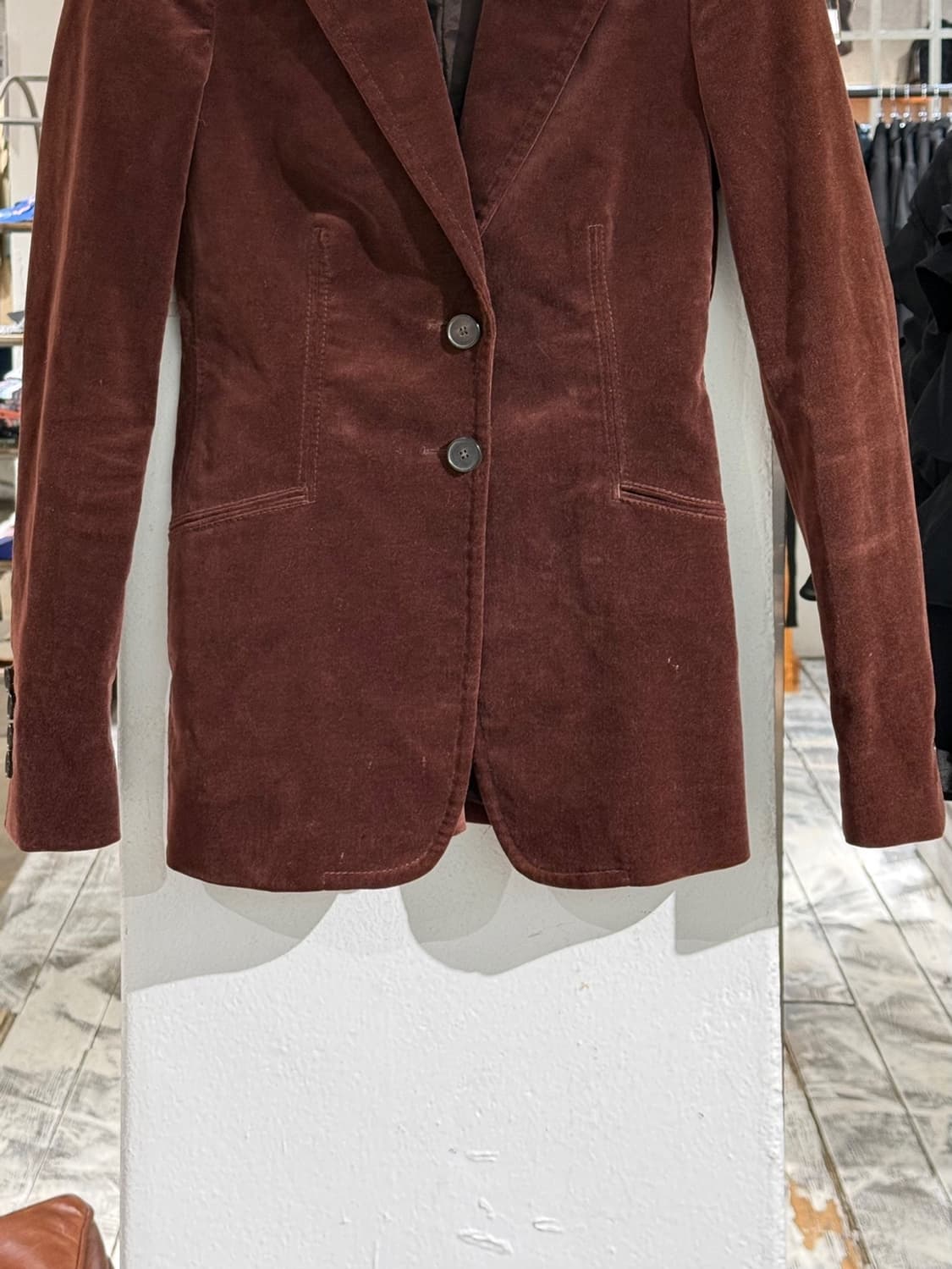 구찌 브라운 벨벳 2B 블레이저 자켓 상품이미지5