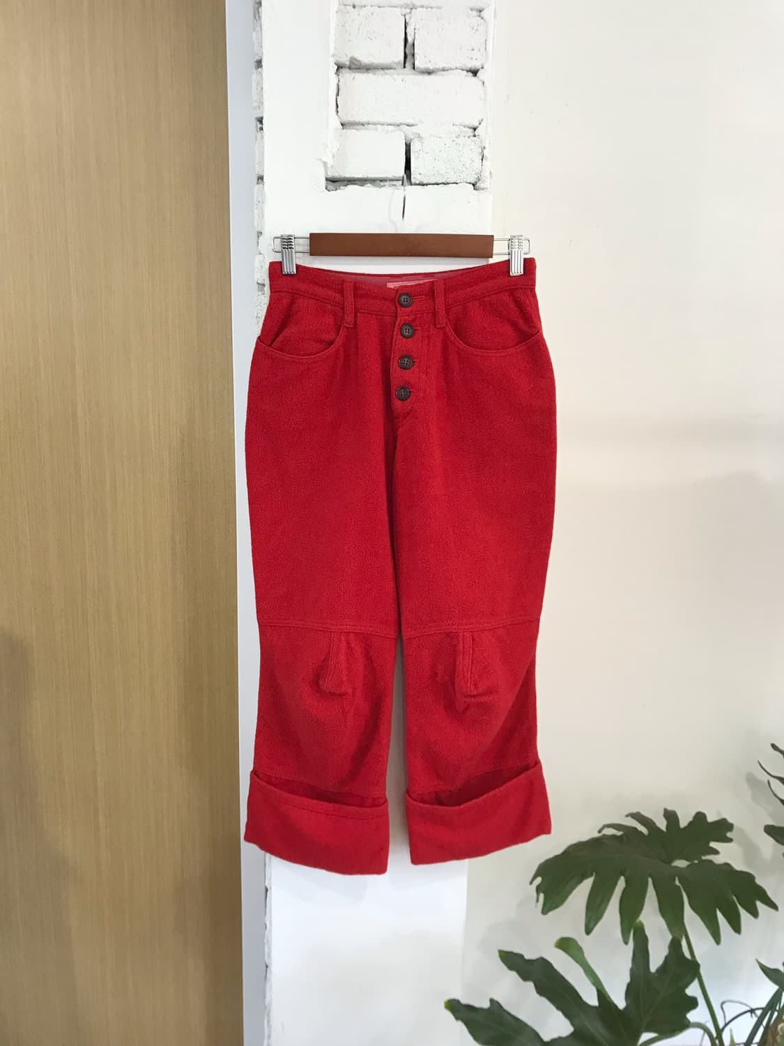 레드 울 카프리 팬츠 상품이미지4