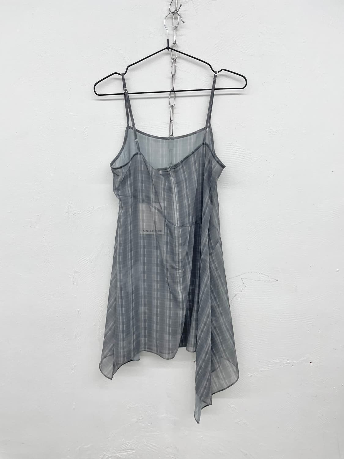 인사일런스 우먼 체크 레이어드 언발 원피스 상품이미지6