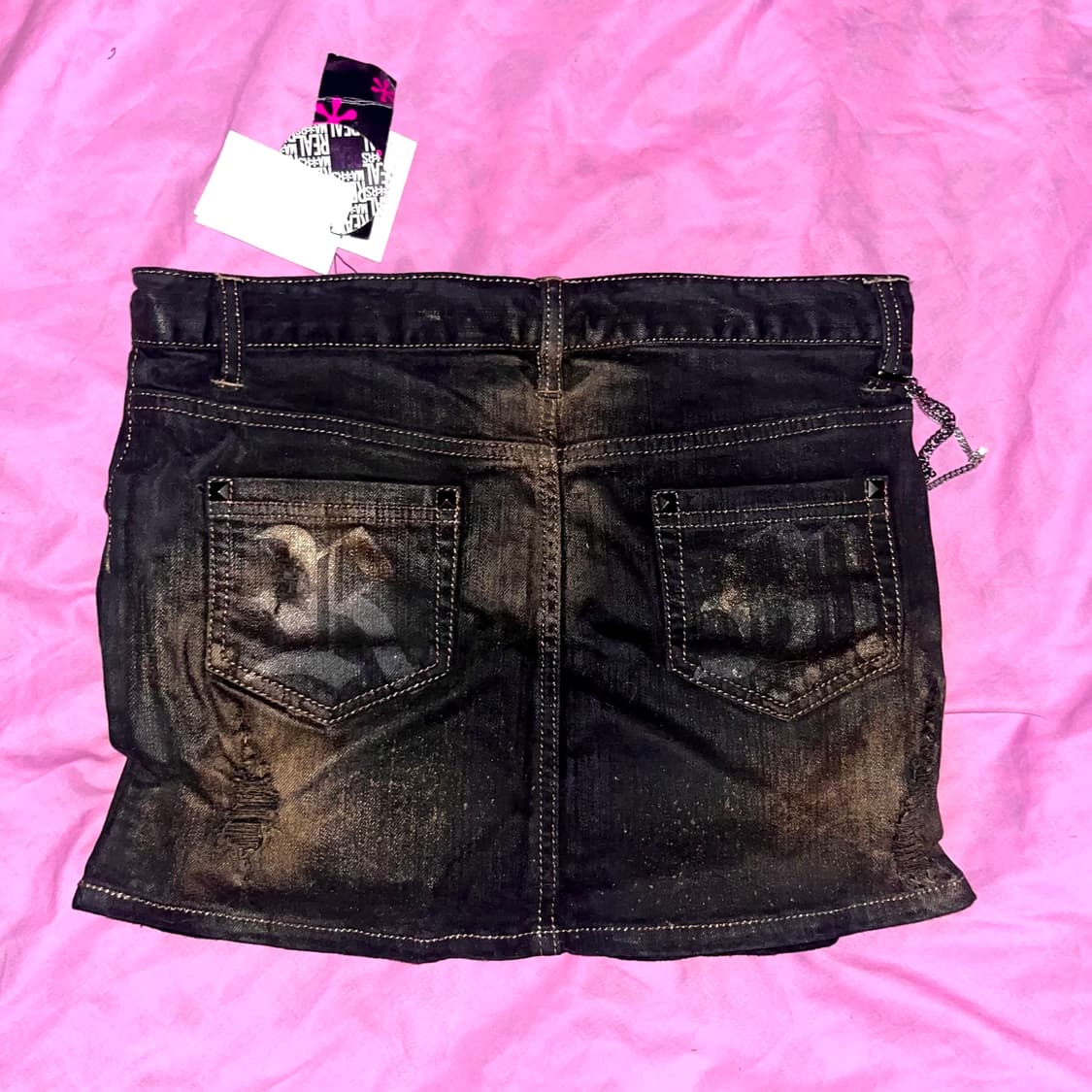 REAL MA*RS 펑크 오네가루 골드 글리터 스커트 y2k MARS 상품이미지2