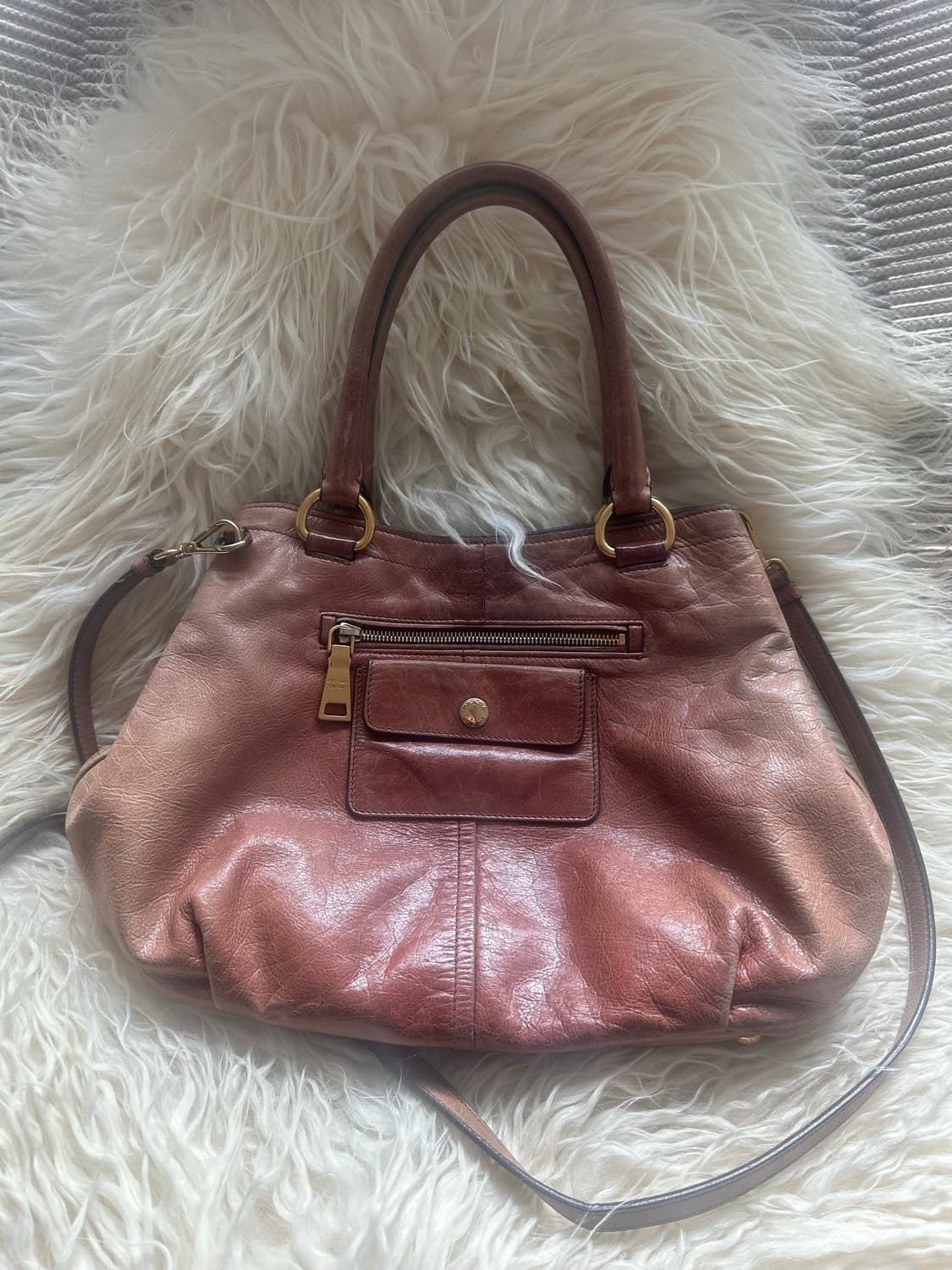 이벤트🤎)) 프라다 빈티지 가죽 토트백 숄더백 브라운 상품이미지2