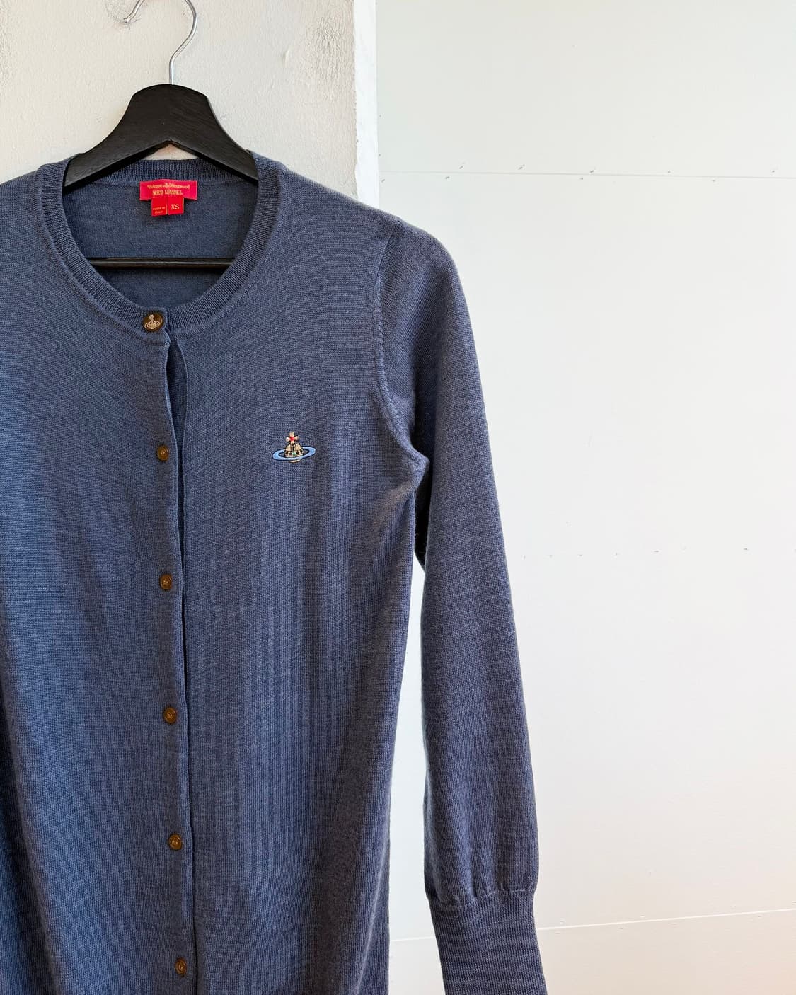 비비안 웨스트우드 레드라벨 네이비 orb자수 롱 가디건 상품이미지5