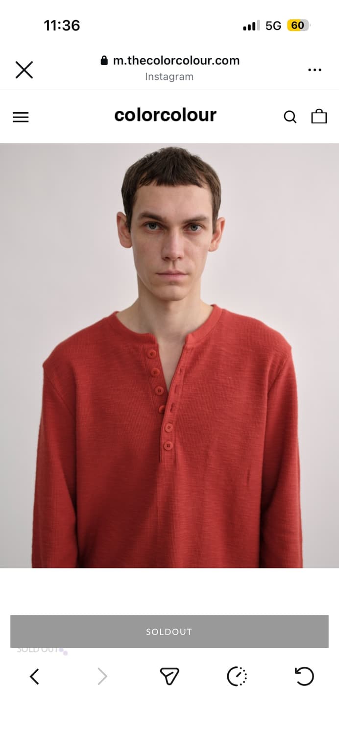 컬러컬러 버튼 헨리넥 상품이미지1