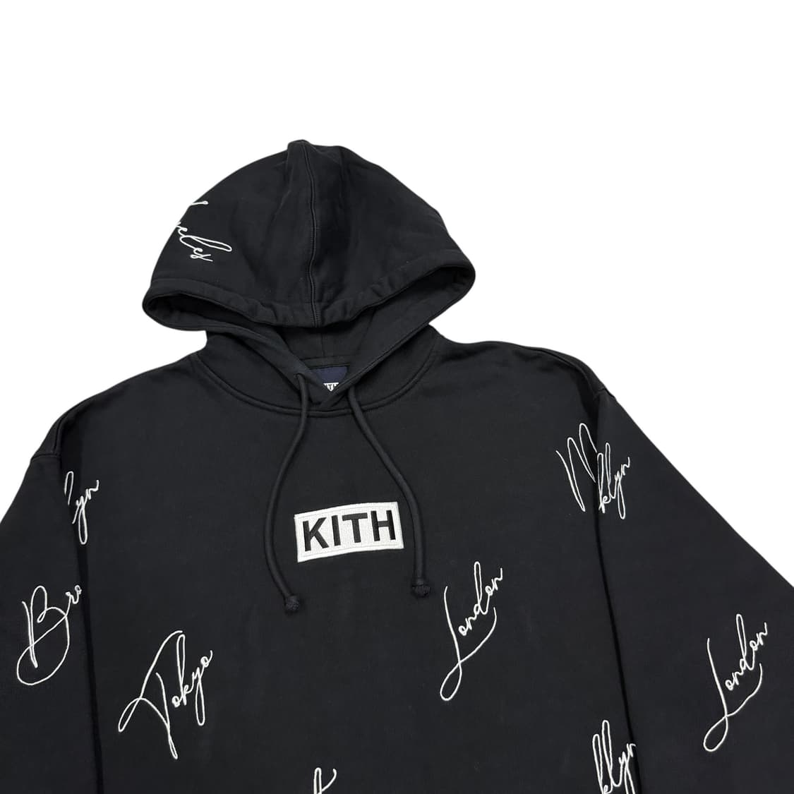KITH 키스 시티 스크립트 기모 후드티 블랙 L 상품이미지2