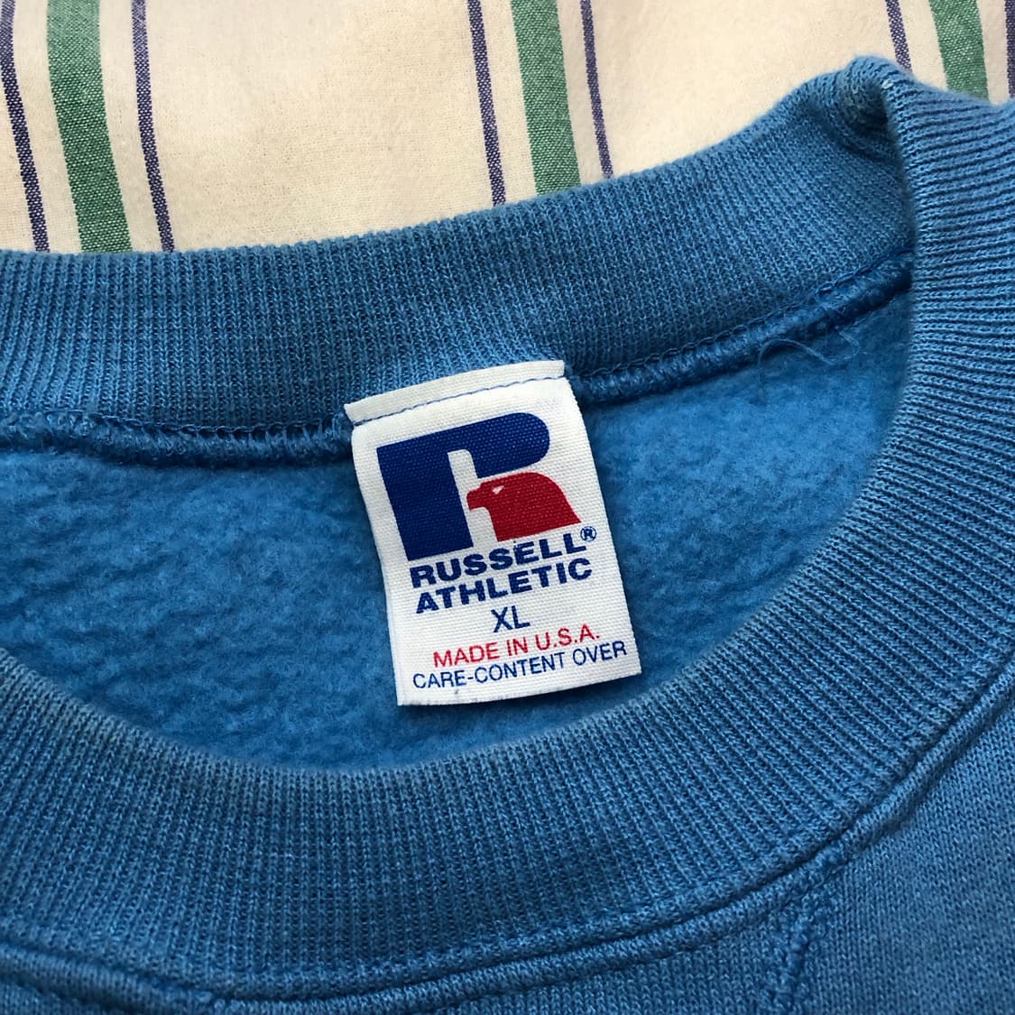 90s Russell 러셀 스웻 XL 코랄 블루 상품이미지4