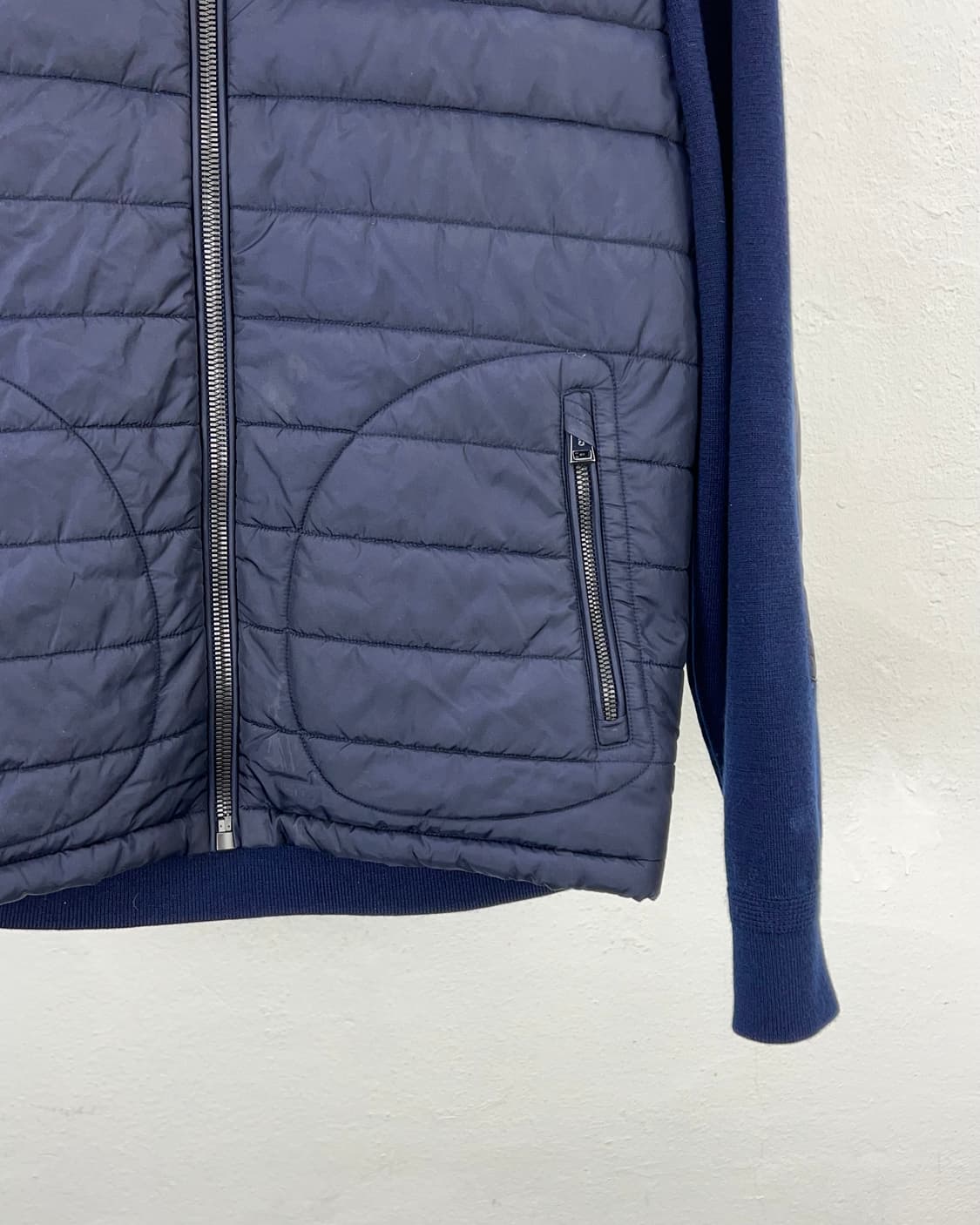 폴로 랄프로렌 네이비 퀼티드 니트 패널 스웨터 자켓 상품이미지5