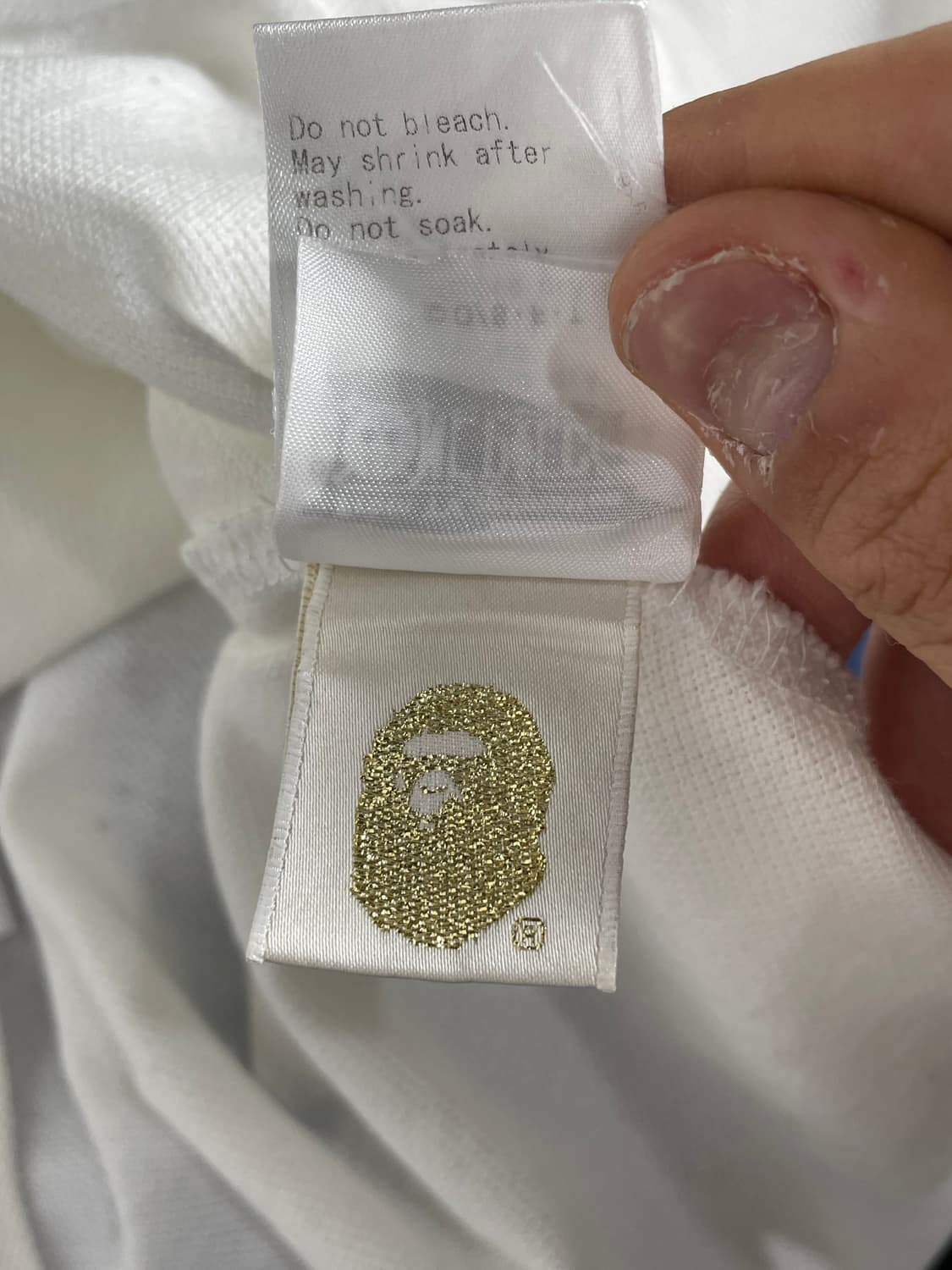 베이프 원피스 해골 흰색 반팔 카라티(130) 상품이미지3